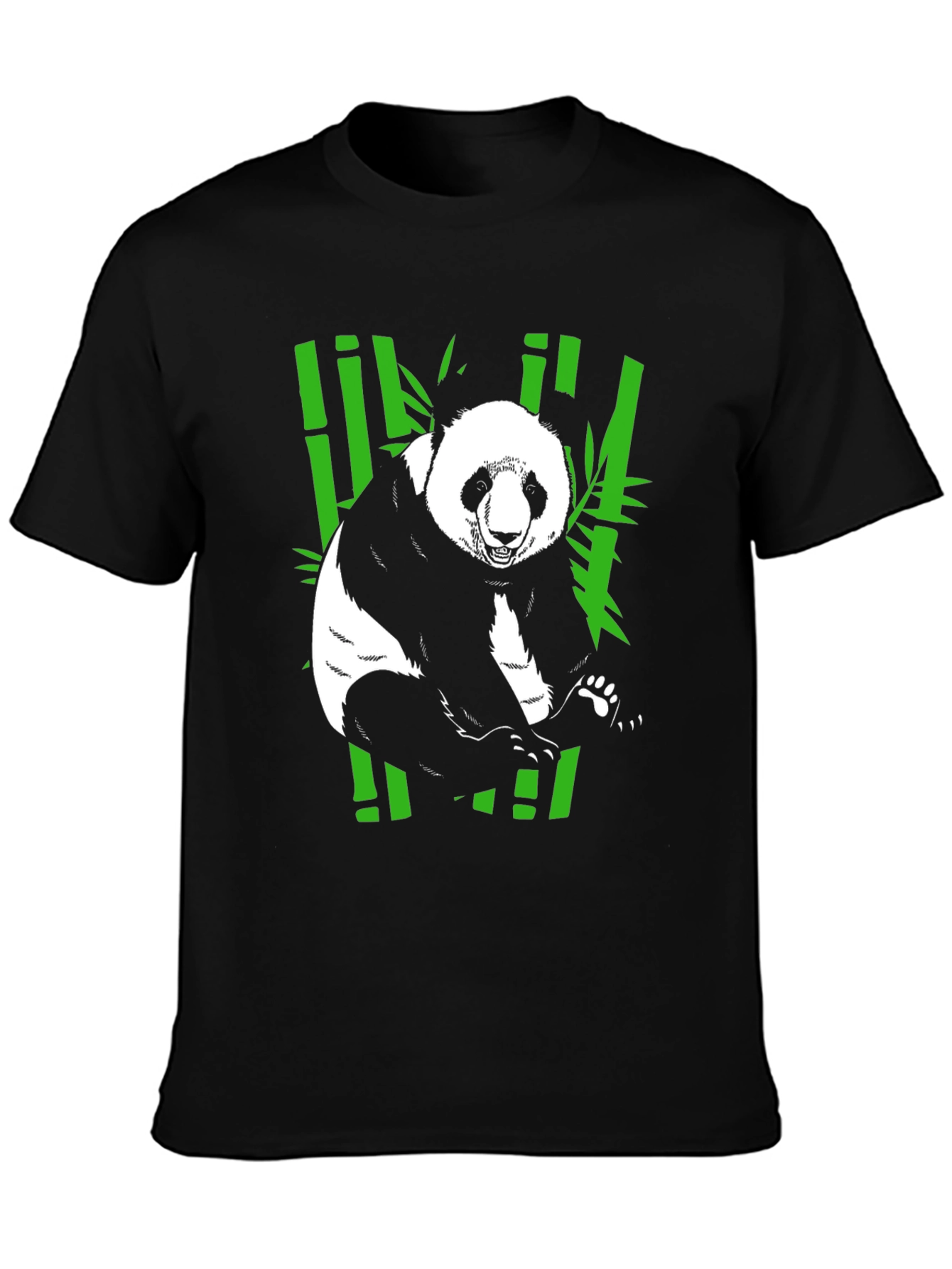 Panda Bamboo T-Shirt - Black Graphic Tee