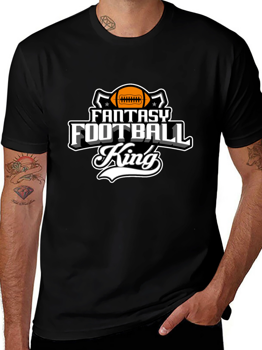 Fantasy Football King Black T-Shirt