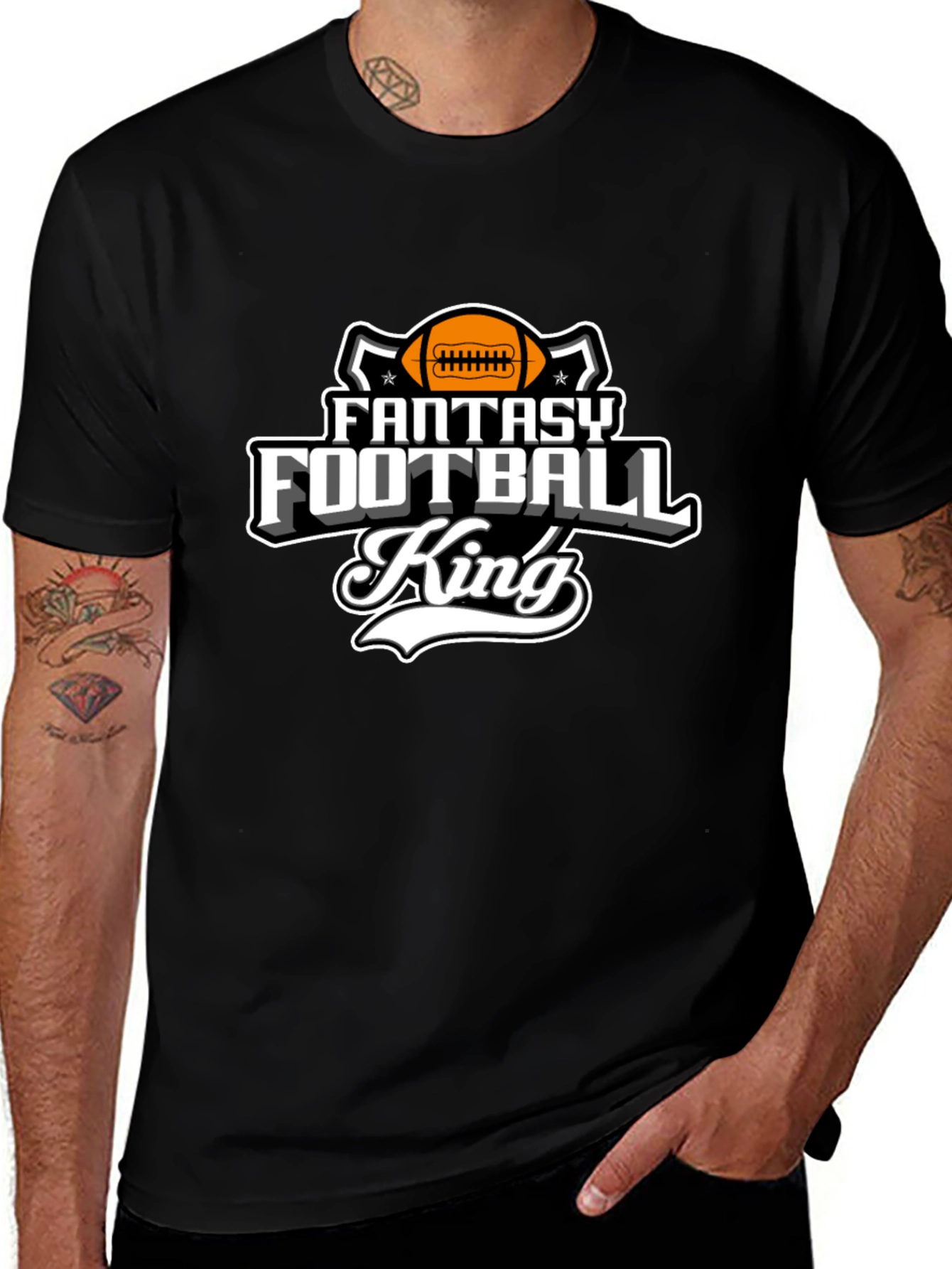 Fantasy Football King Black T-Shirt
