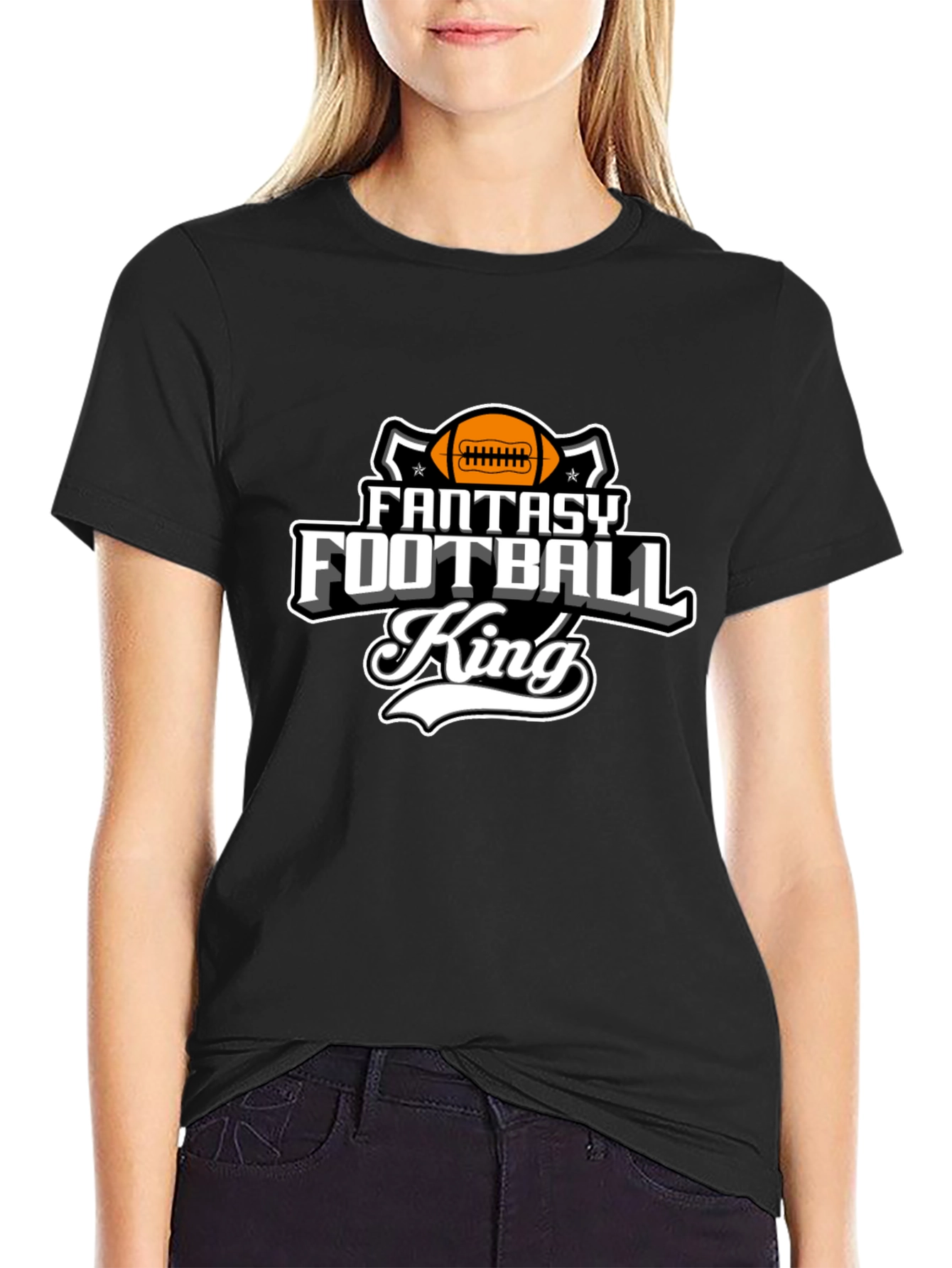 Fantasy Football King Black T-Shirt