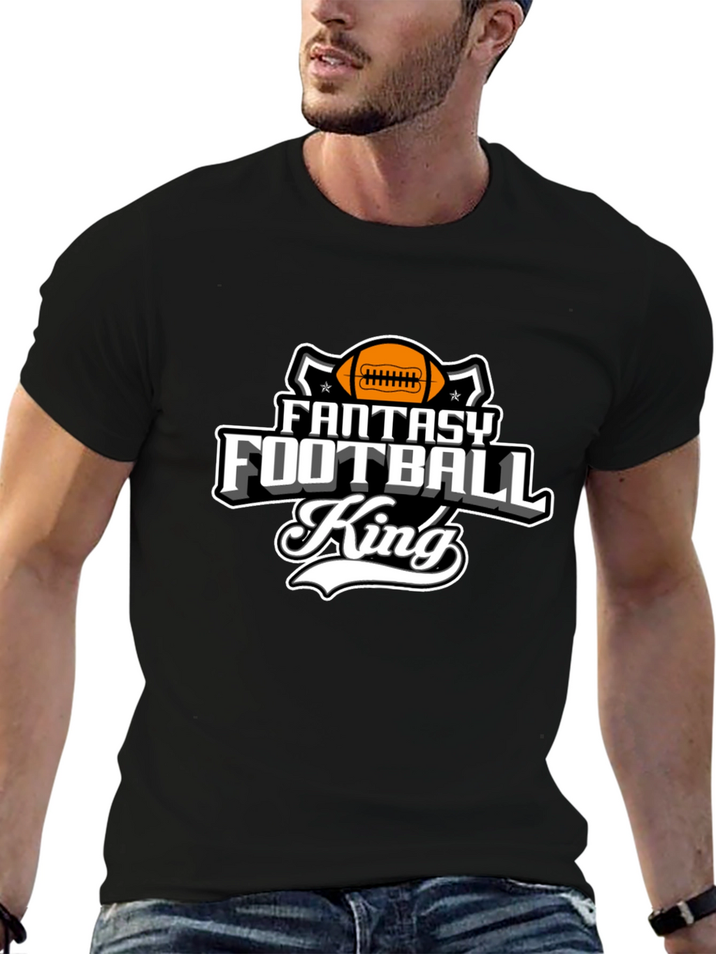 Fantasy Football King Black T-Shirt