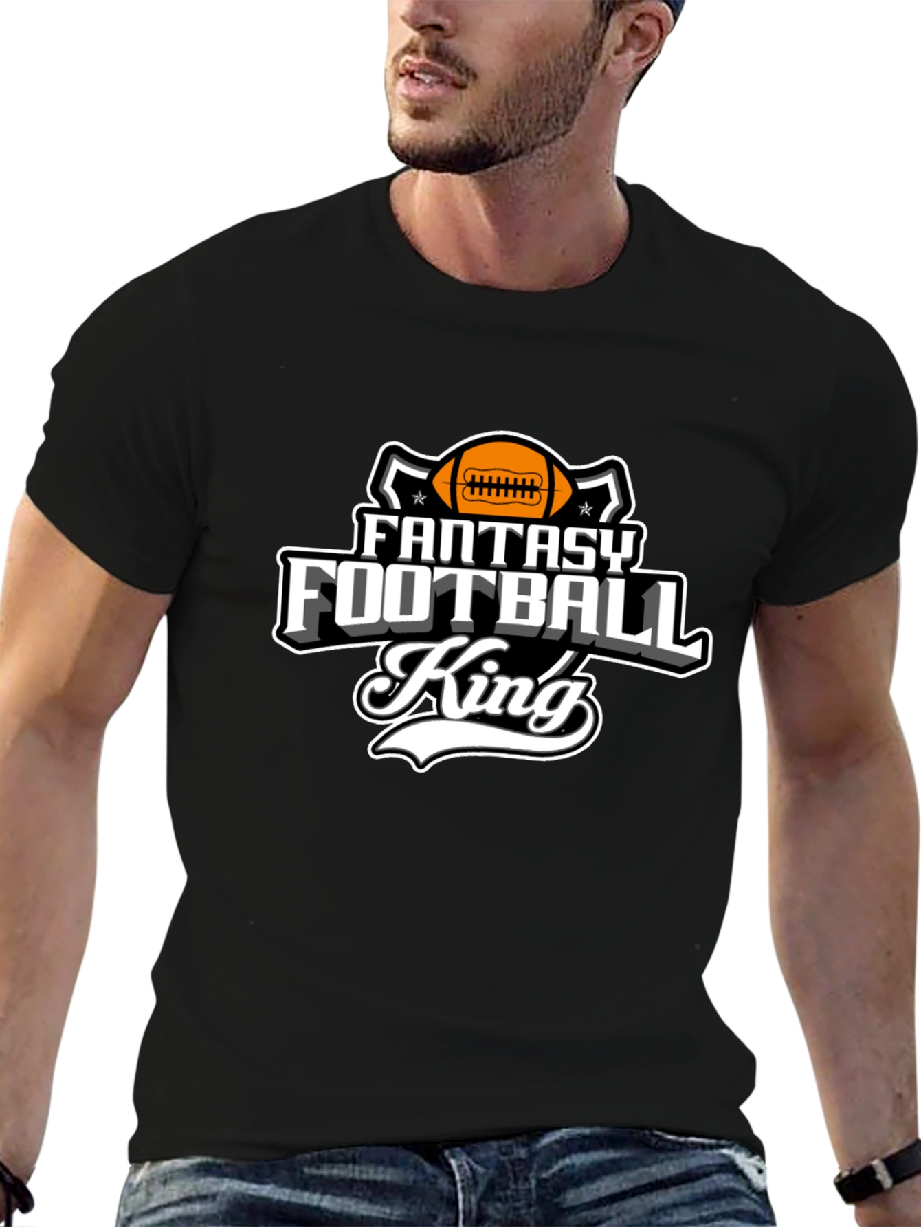 Fantasy Football King Black T-Shirt