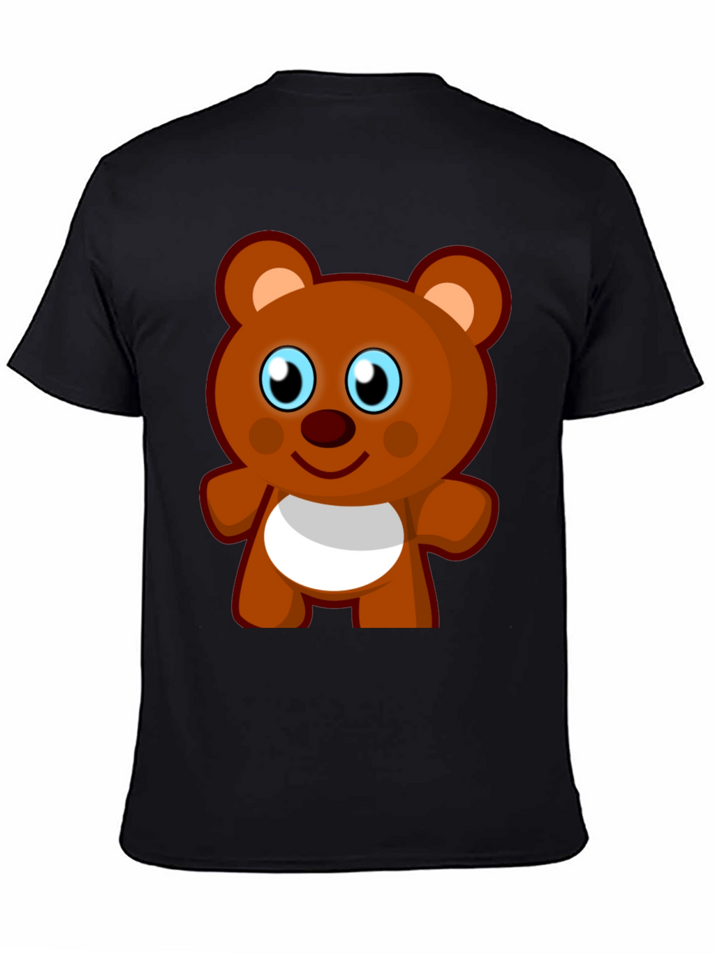 Cute Cartoon Bear Black T-Shirt