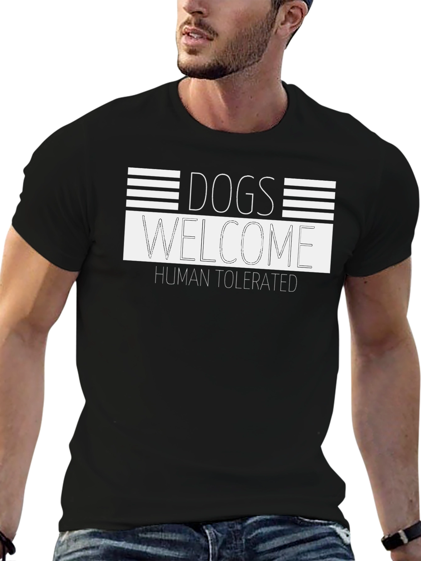 Dogs Welcome - Human Tolerated Tee