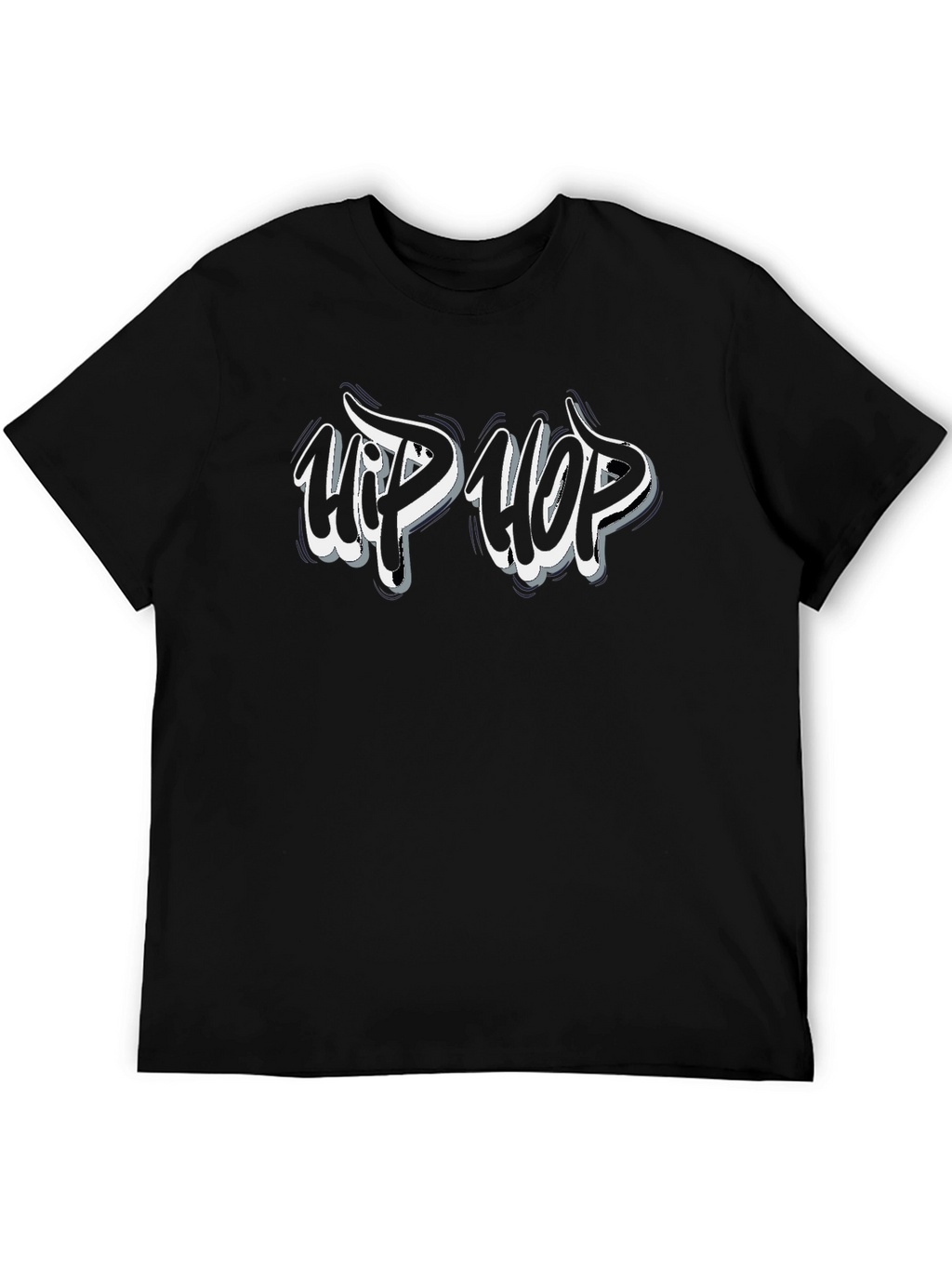 Hip Hop Graphic Print Black T-Shirt