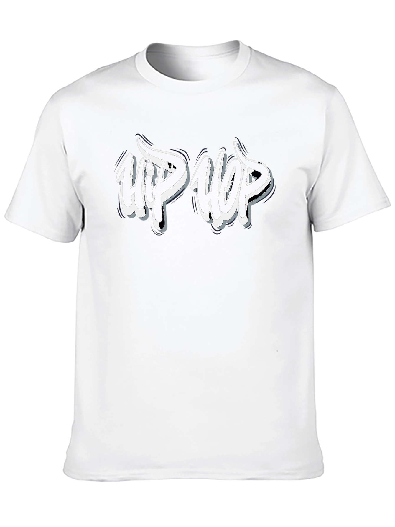 Hip Hop Graphic Print Black T-Shirt