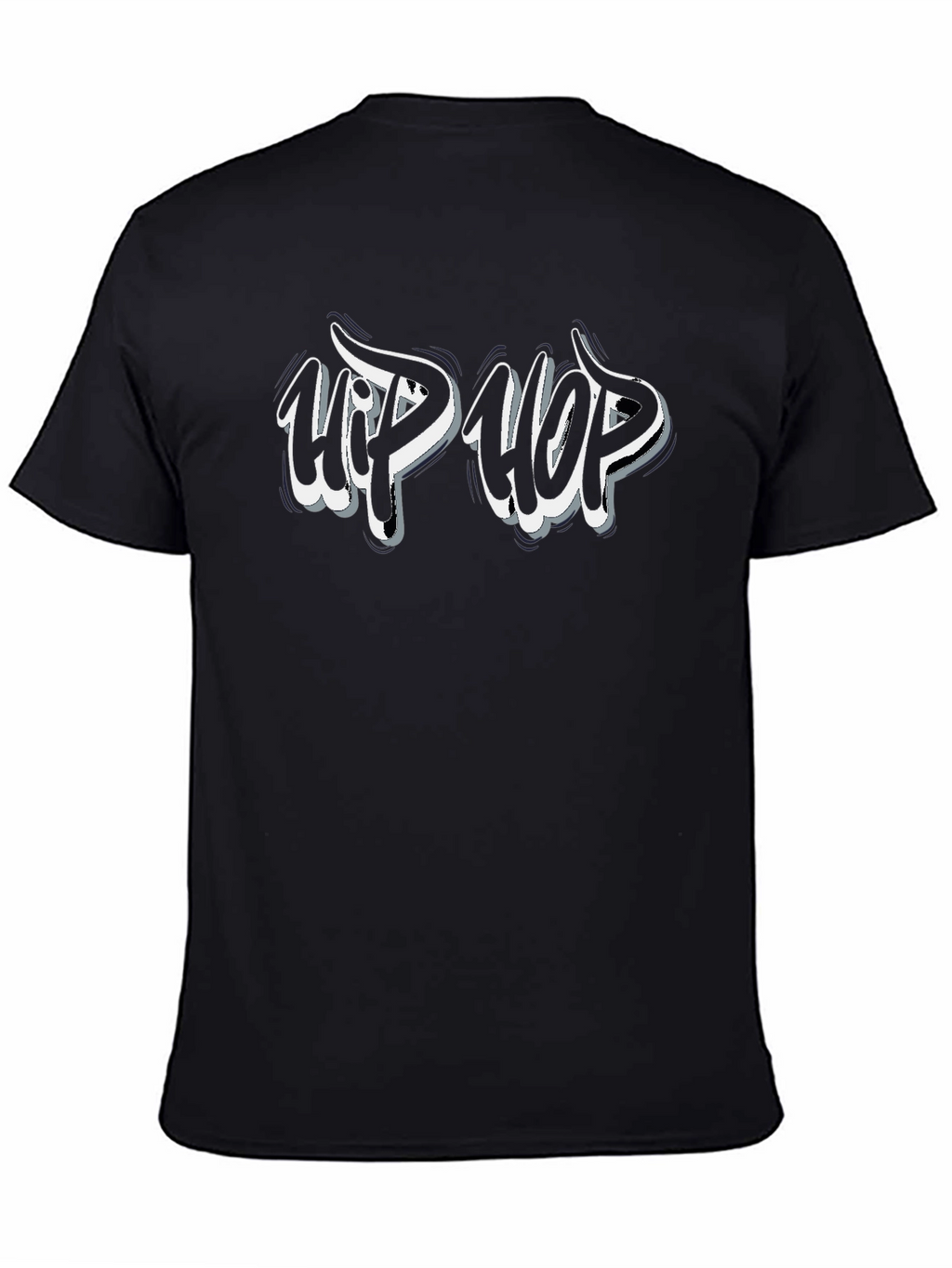 Hip Hop Graphic Print Black T-Shirt