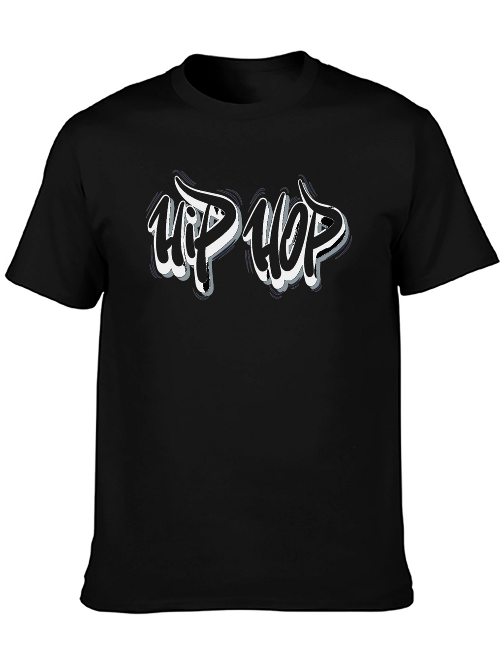 Hip Hop Graphic Print Black T-Shirt