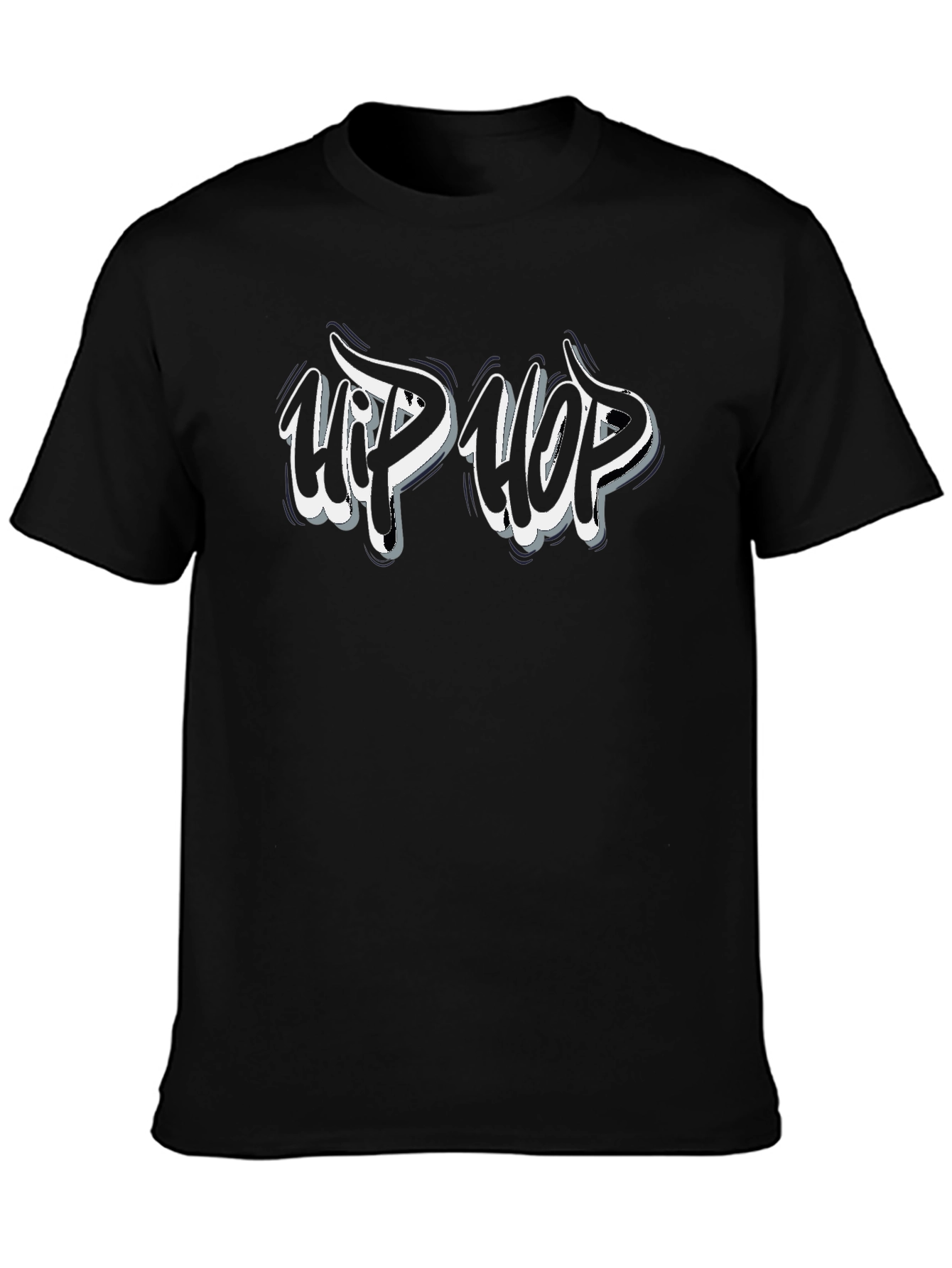 Hip Hop Graphic Print Black T-Shirt