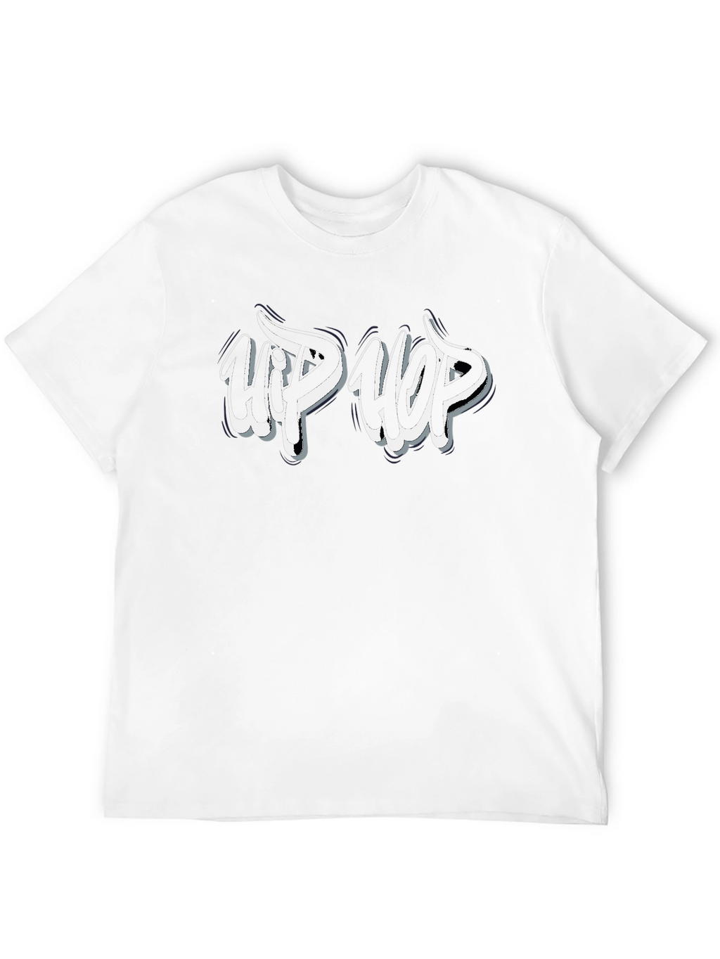 Hip Hop Graphic Print Black T-Shirt