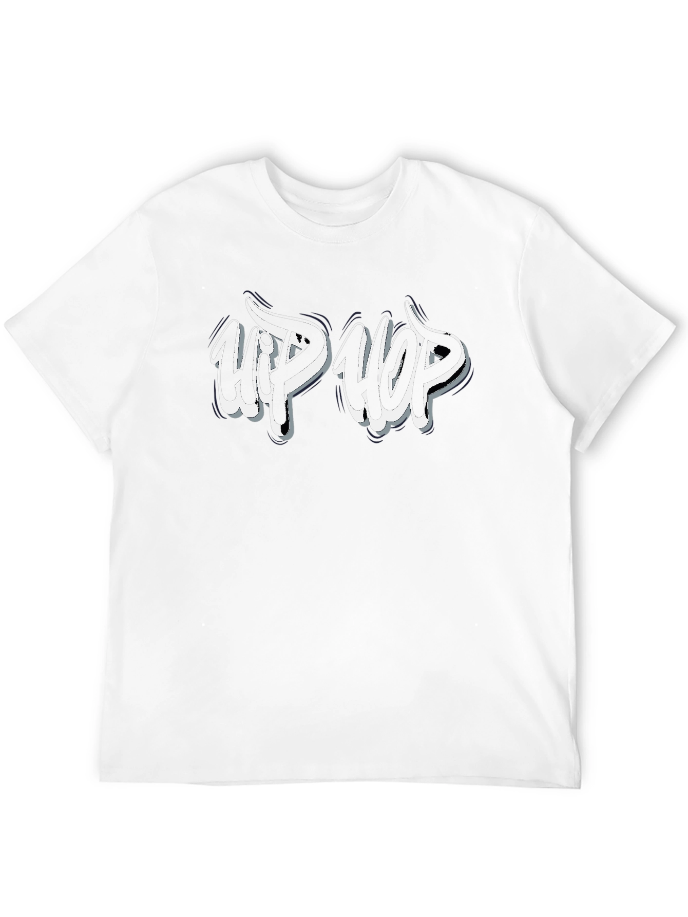 Hip Hop Graphic Print Black T-Shirt