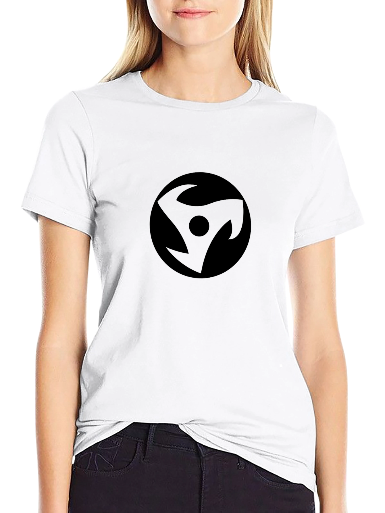 Dark Symbol Graphic Print Crew Neck T-Shirt