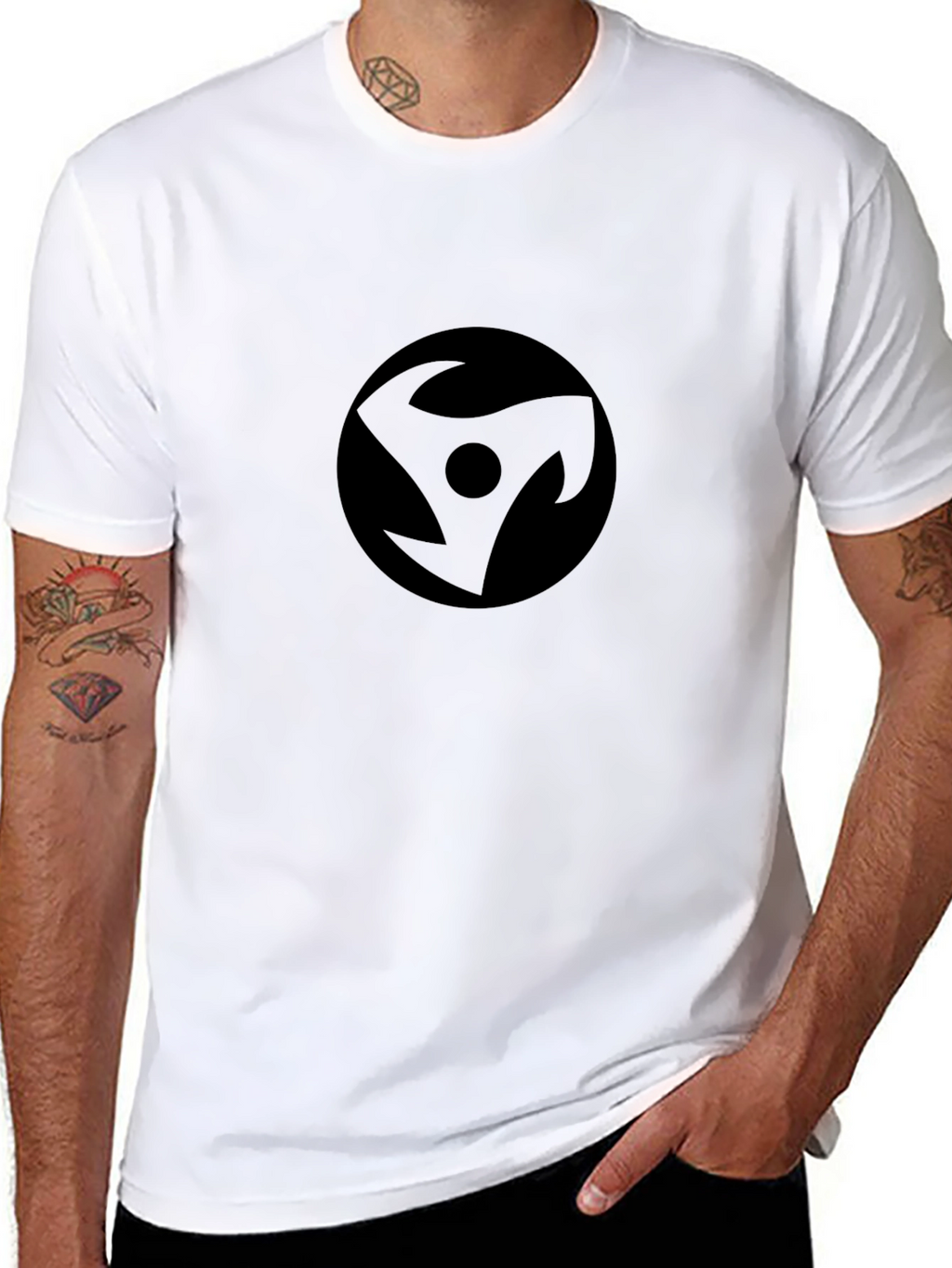 Dark Symbol Graphic Print Crew Neck T-Shirt
