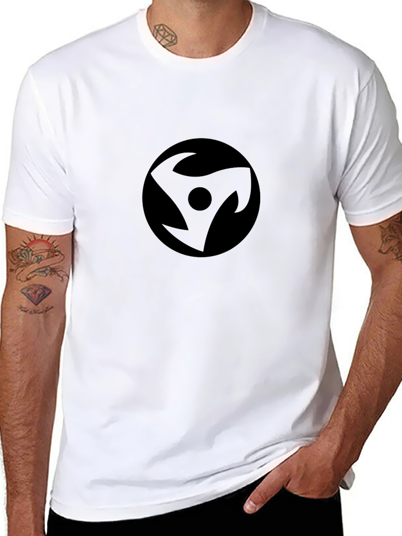 Dark Symbol Graphic Print Crew Neck T-Shirt