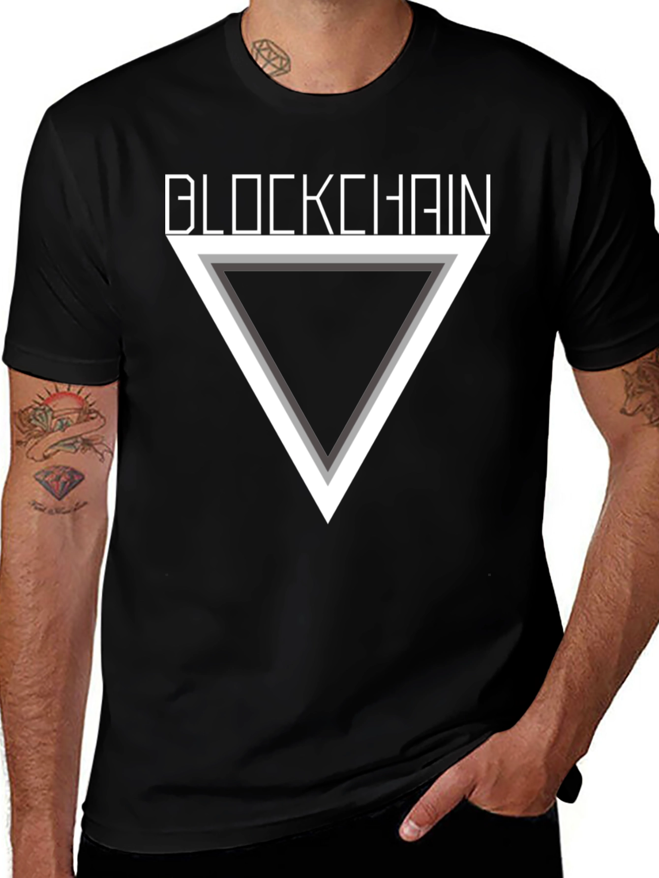 Blockchain Triangle Graphic T-Shirt