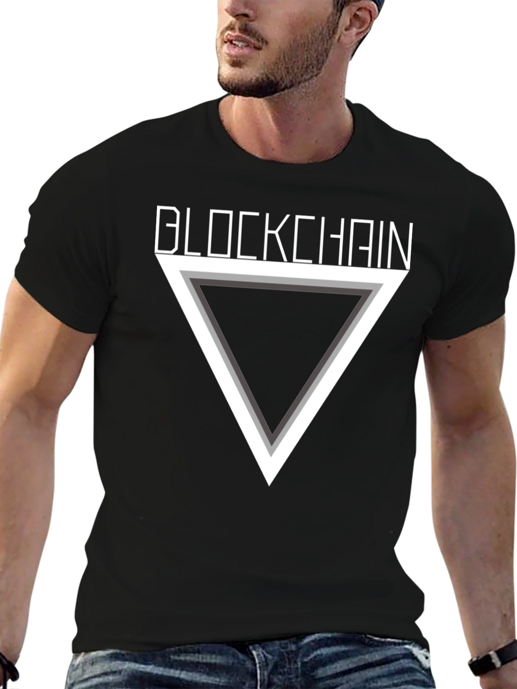 Blockchain Triangle Graphic T-Shirt