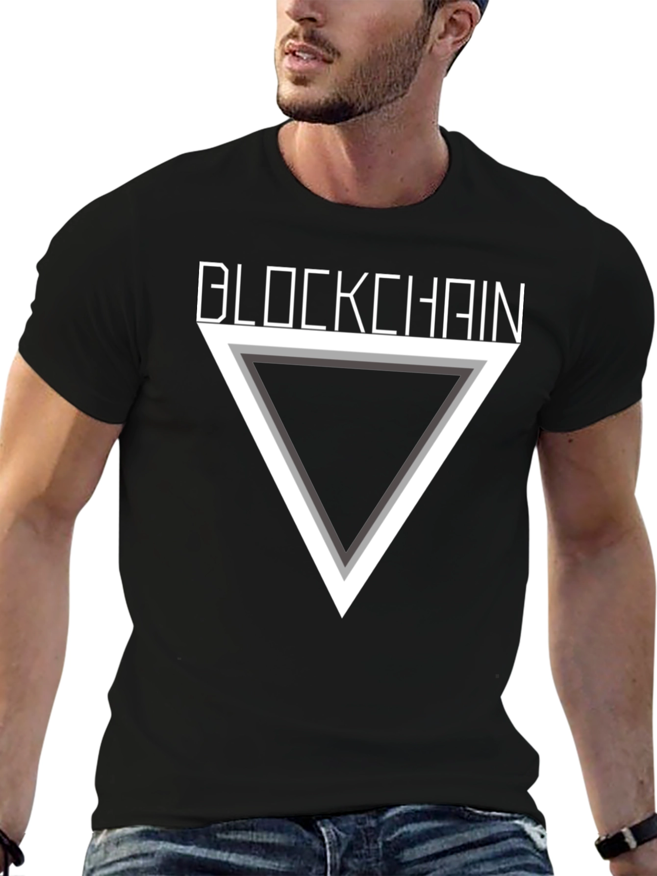 Blockchain Triangle Graphic T-Shirt