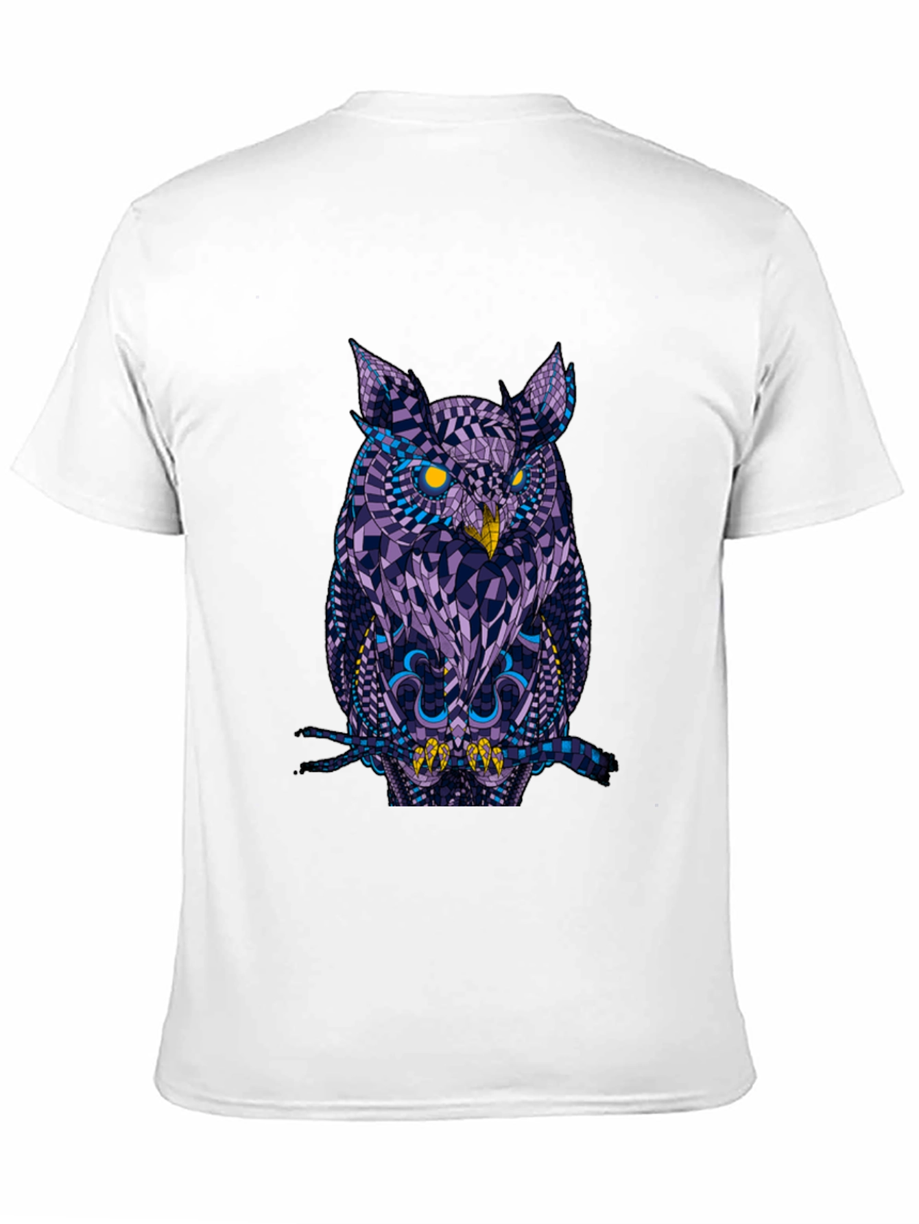 Geometric Owl Graphic Black T-Shirt