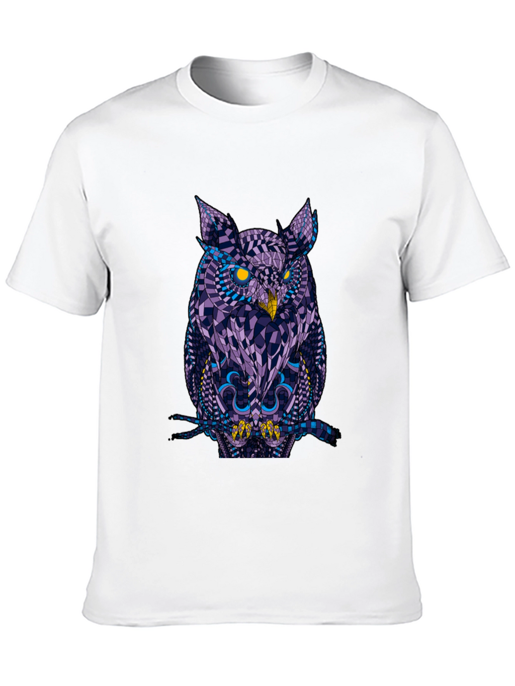 Geometric Owl Graphic Black T-Shirt