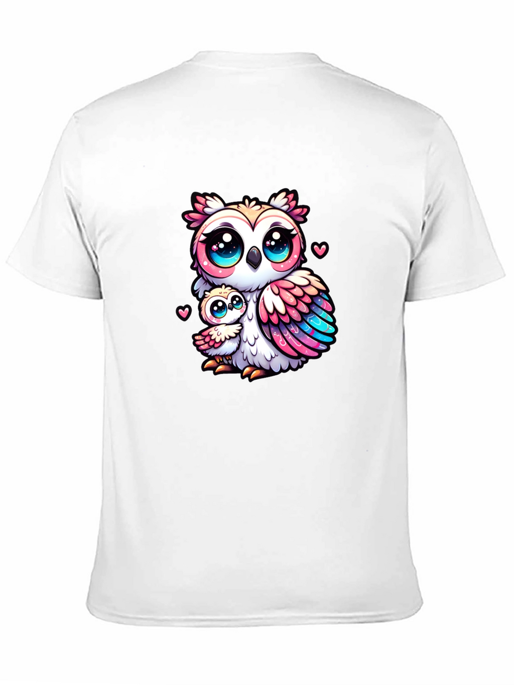 Cute Owl Family Black T-Shirt