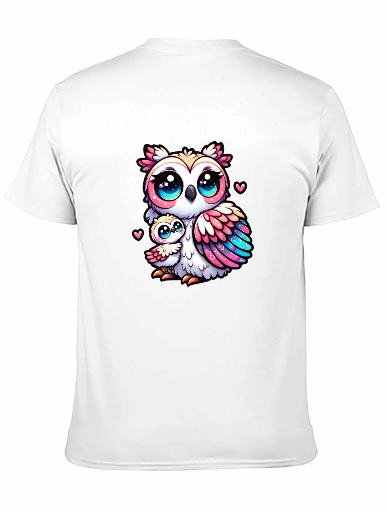 Cute Owl Family Black T-Shirt