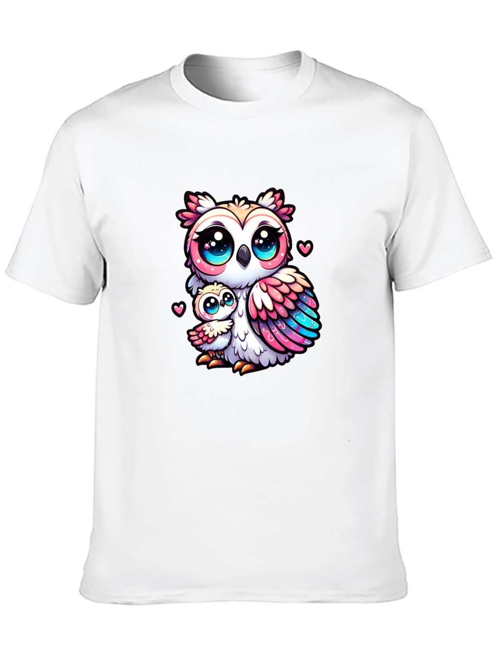 Cute Owl Family Black T-Shirt