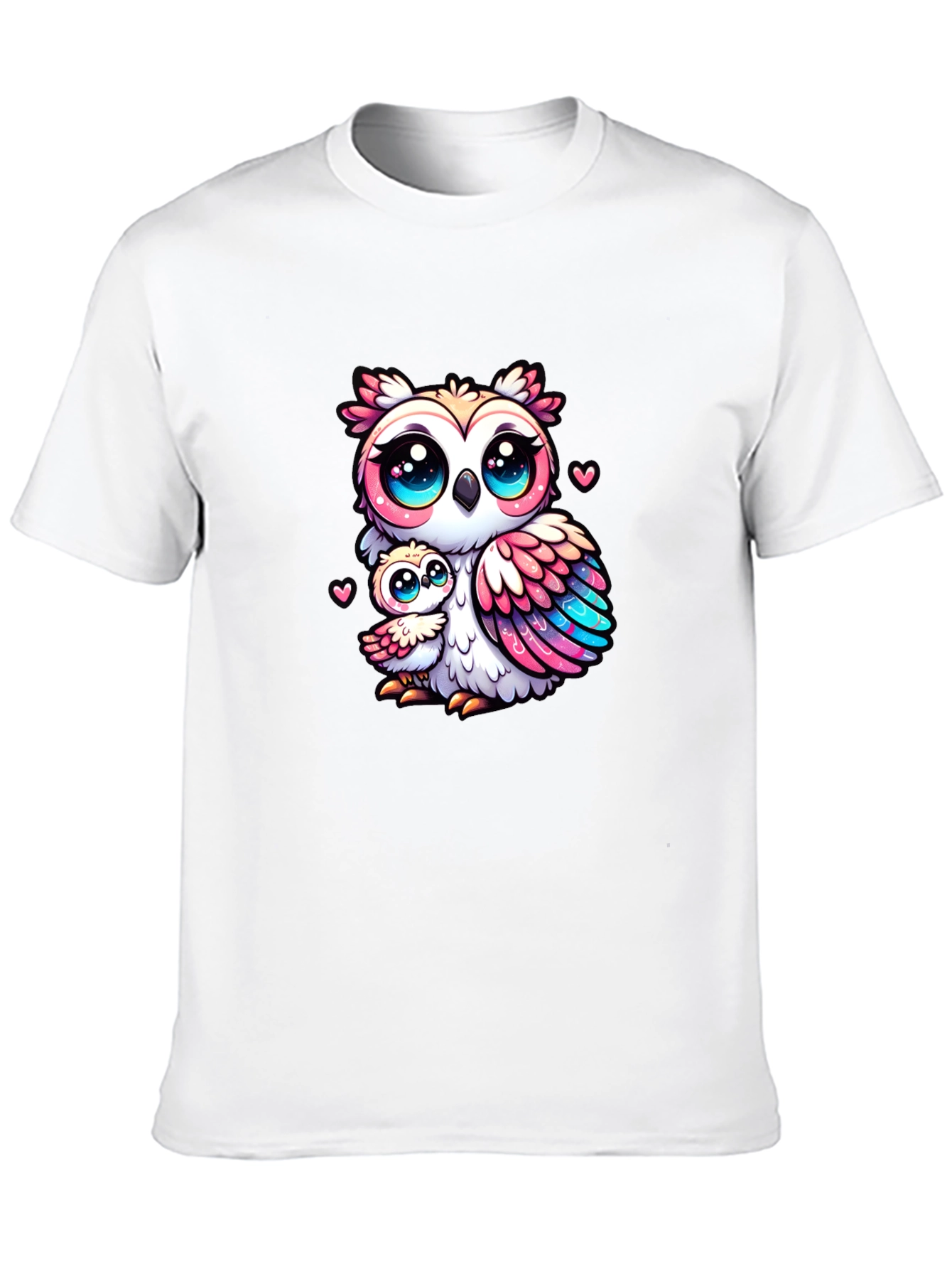 Cute Owl Family Black T-Shirt