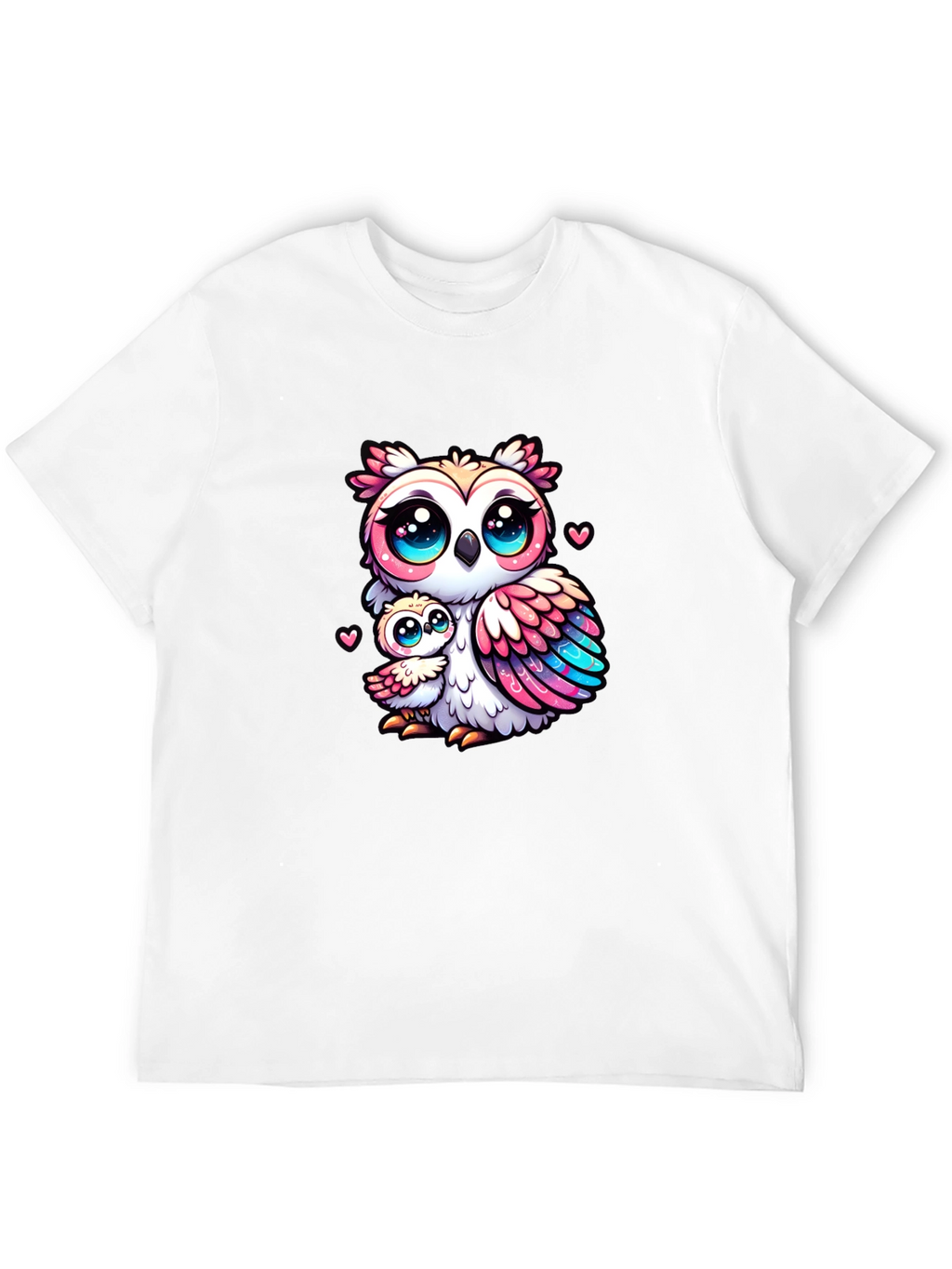 Cute Owl Family Black T-Shirt