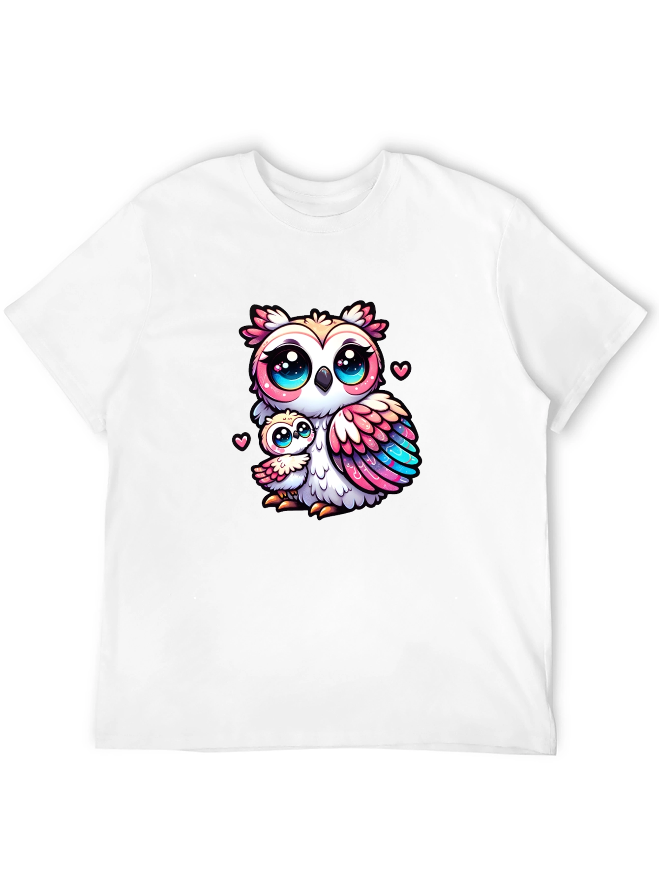 Cute Owl Family Black T-Shirt