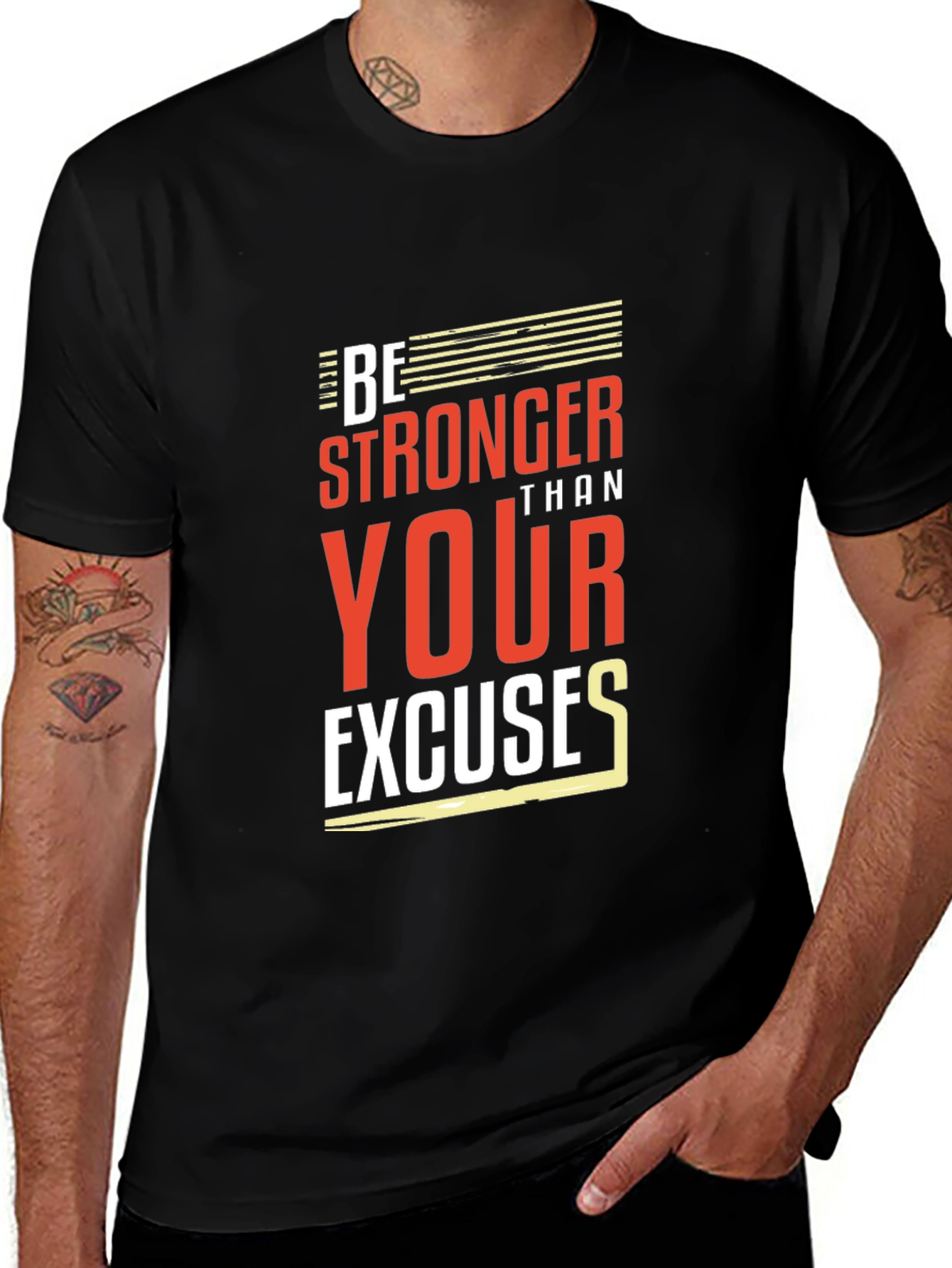 Motivational Be Stronger Black T-Shirt