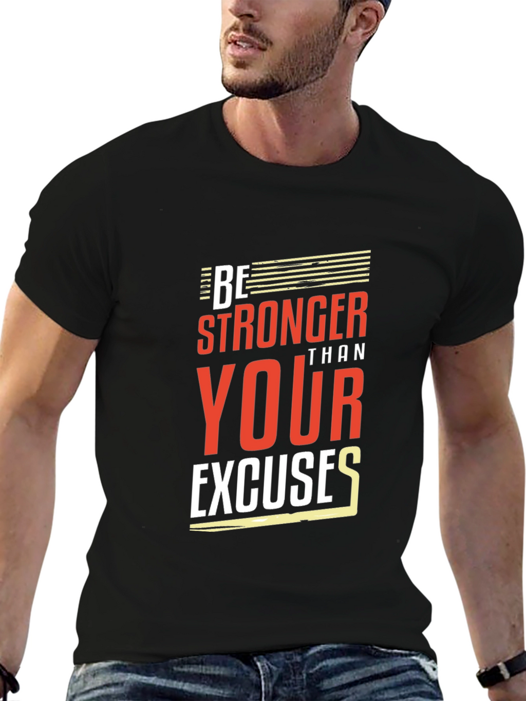 Motivational Be Stronger Black T-Shirt