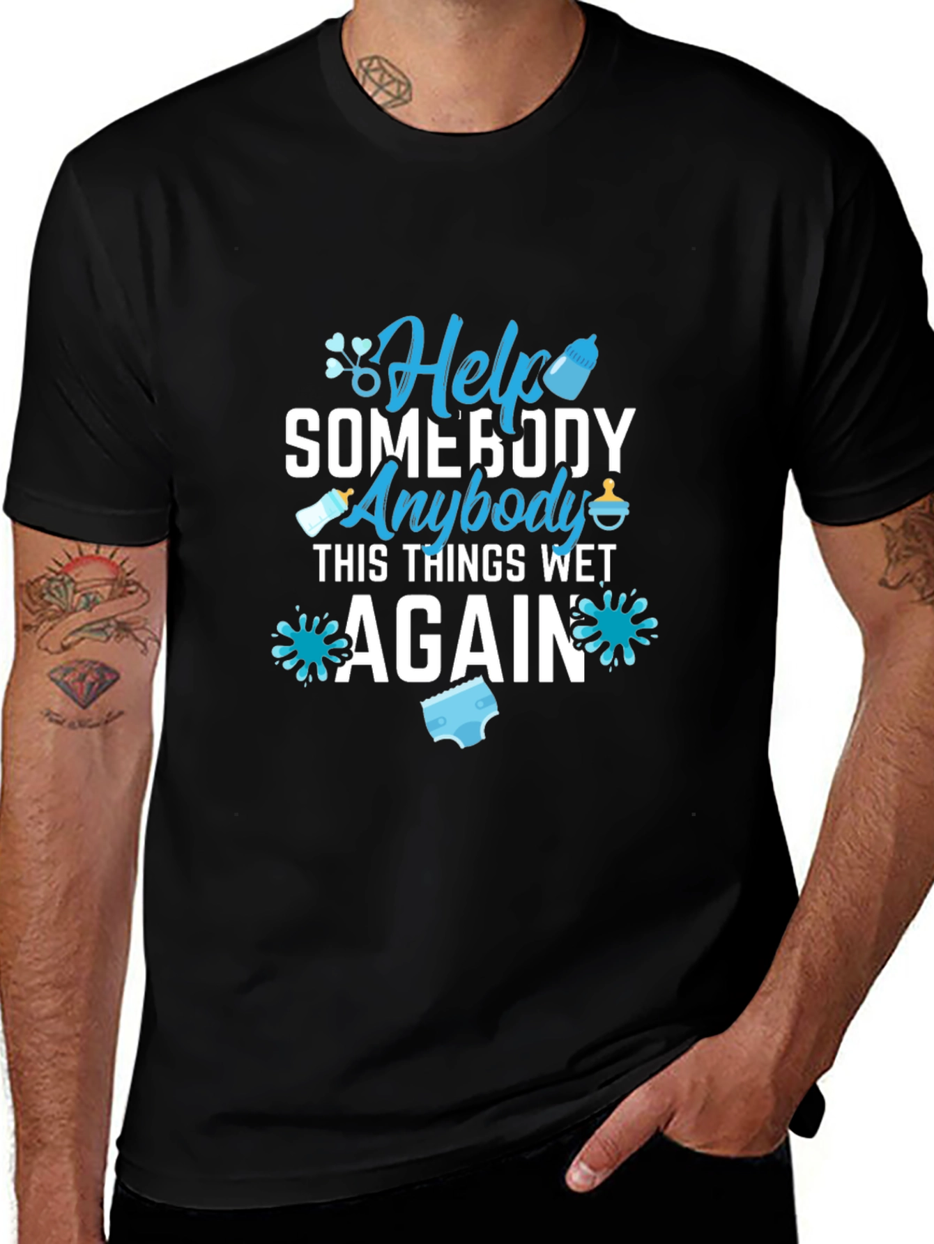 Help Somebody T-Shirt: Funny Dad Diaper Duty Tee