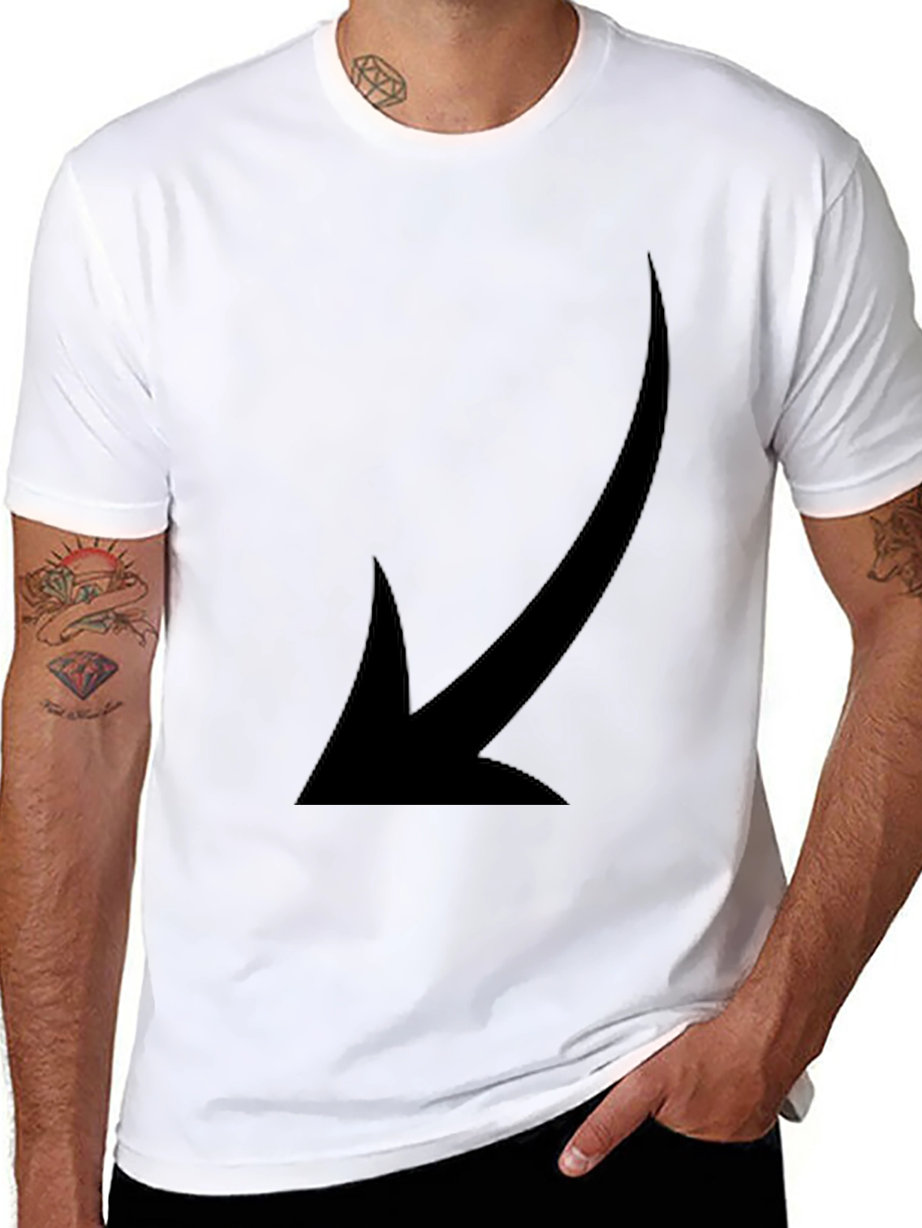 Mens Black Arrow Graphic T-Shirt