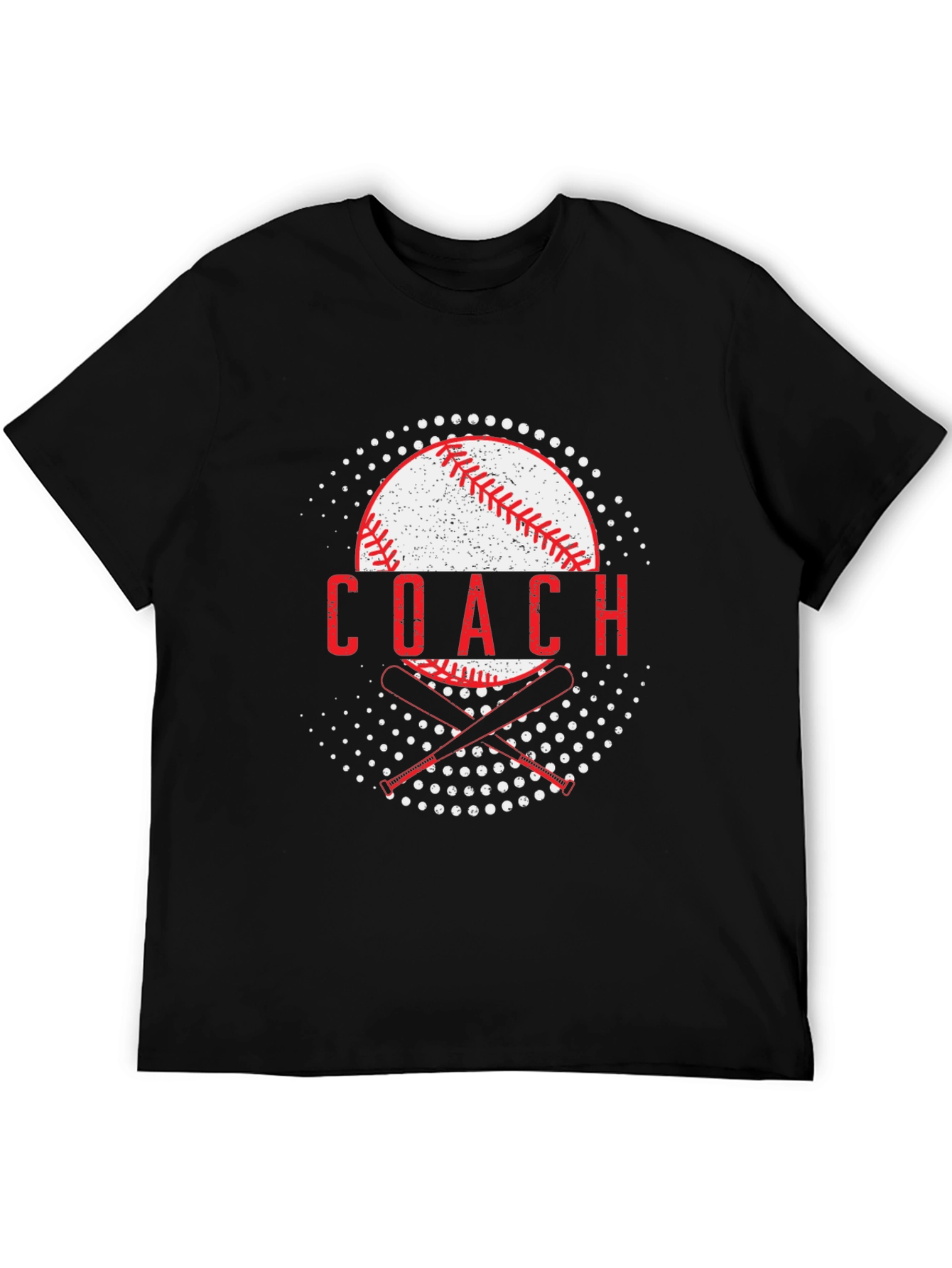 Baseball Coach Graphic T-Shirt - Black