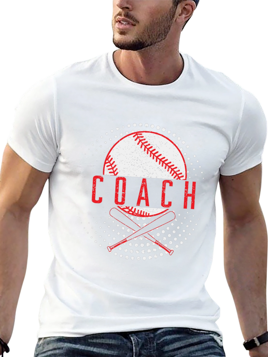 Baseball Coach Graphic T-Shirt - Black