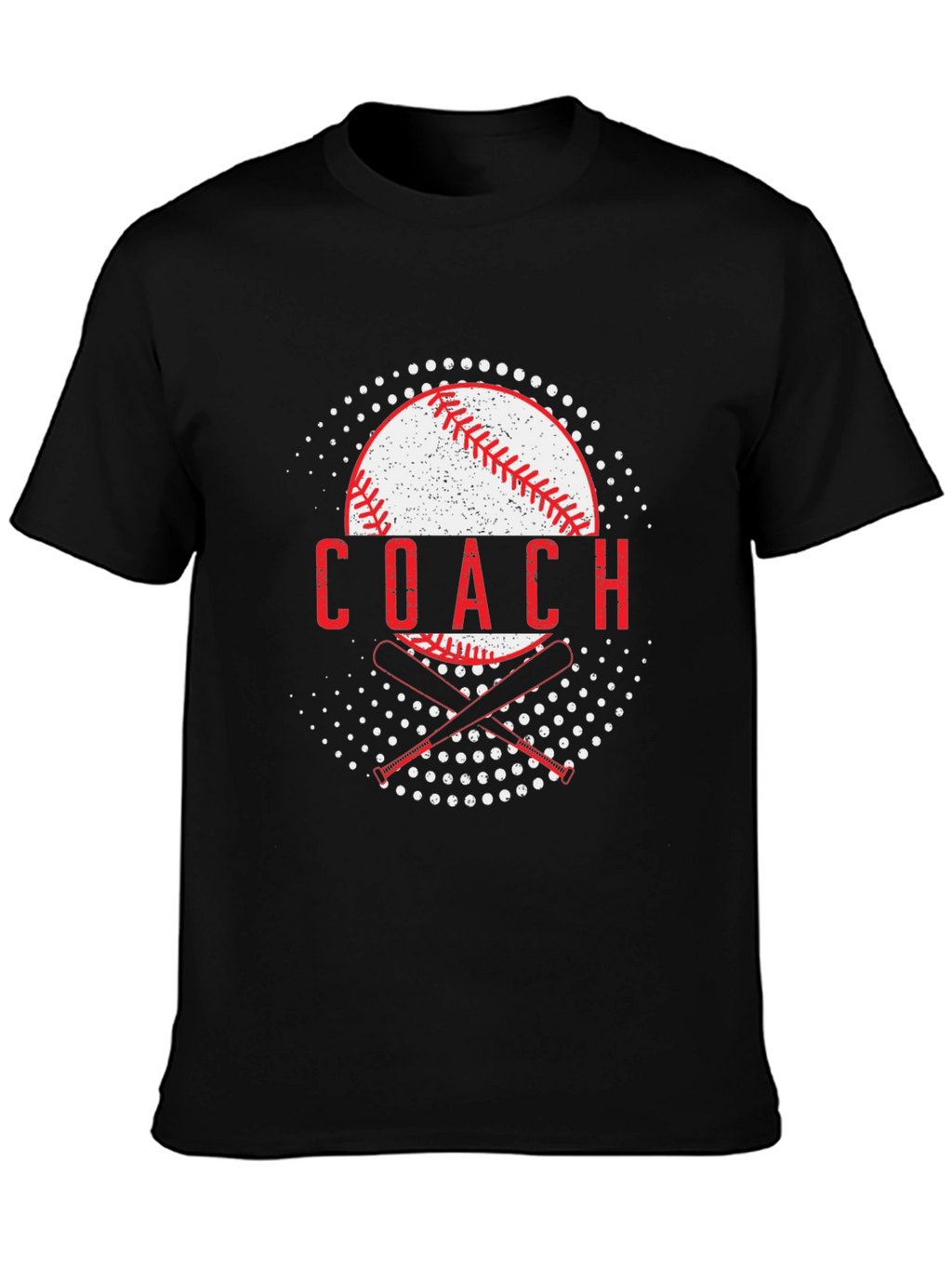Baseball Coach Graphic T-Shirt - Black