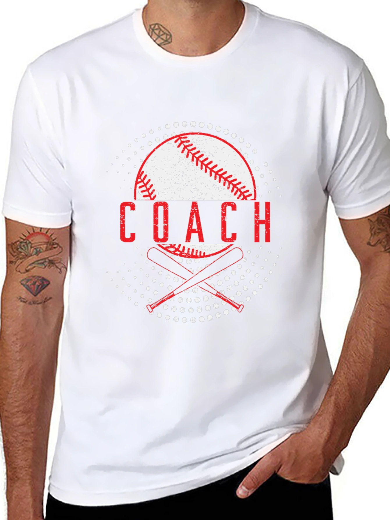 Baseball Coach Graphic T-Shirt - Black
