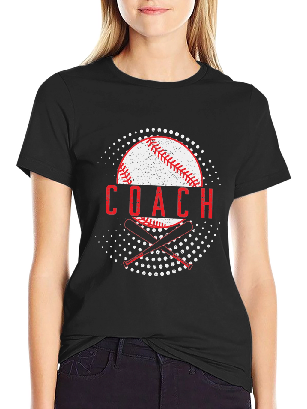 Baseball Coach Graphic T-Shirt - Black