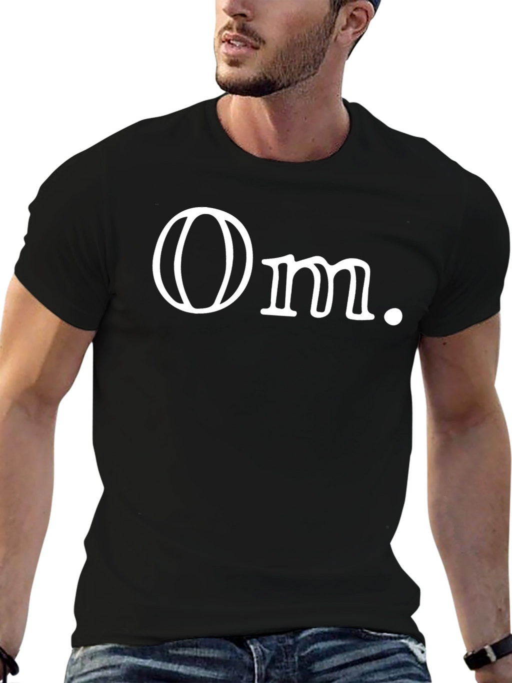 Minimalist Om. Graphic Black T-Shirt