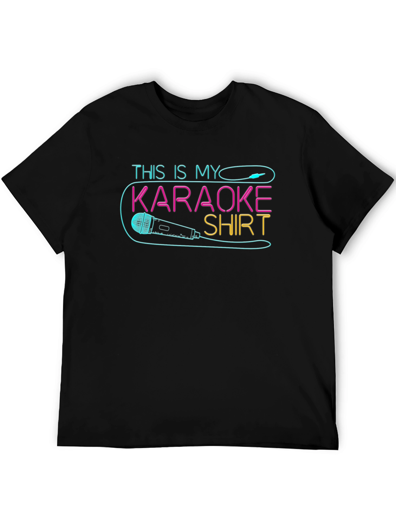 Karaoke Shirt - Neon Microphone Design