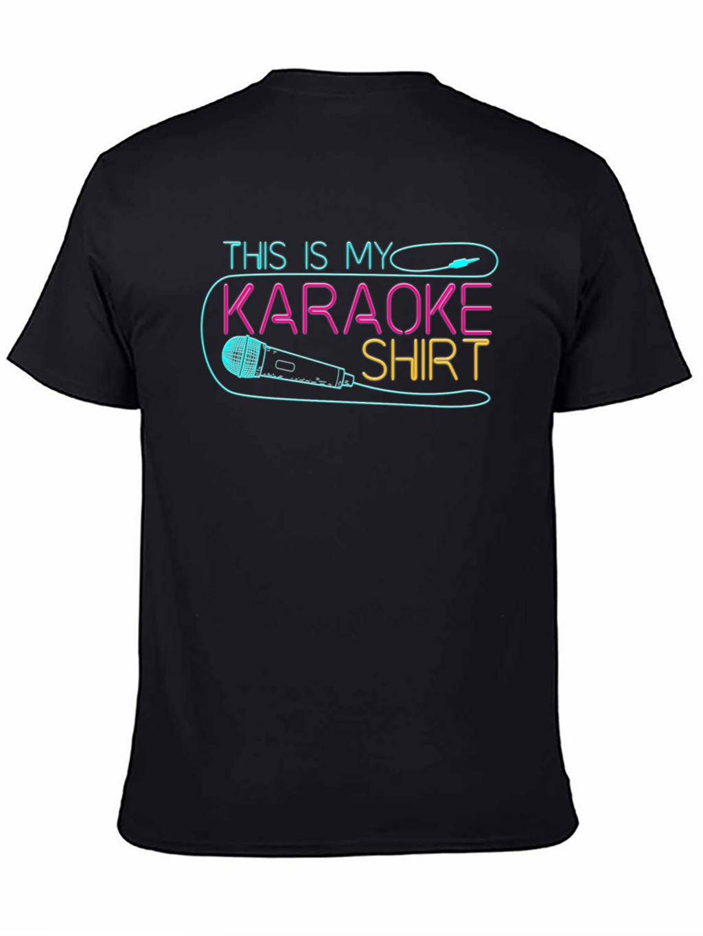 Karaoke Shirt - Neon Microphone Design