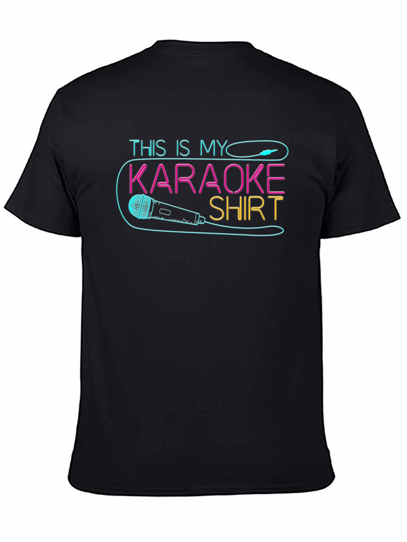 Karaoke Shirt - Neon Microphone Design