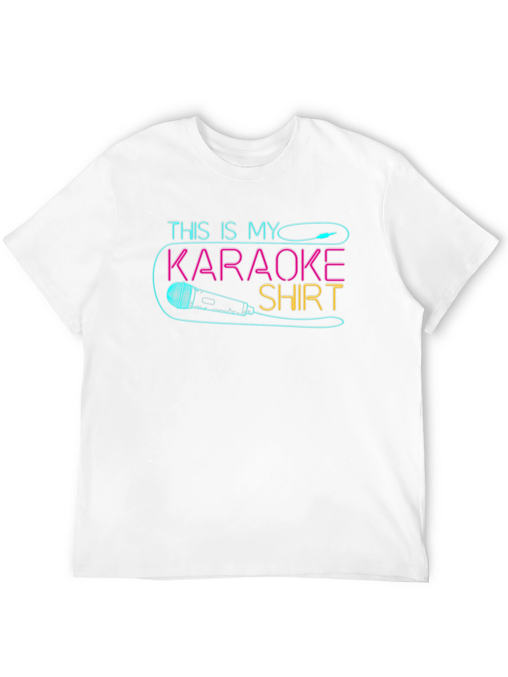 Karaoke Shirt - Neon Microphone Design