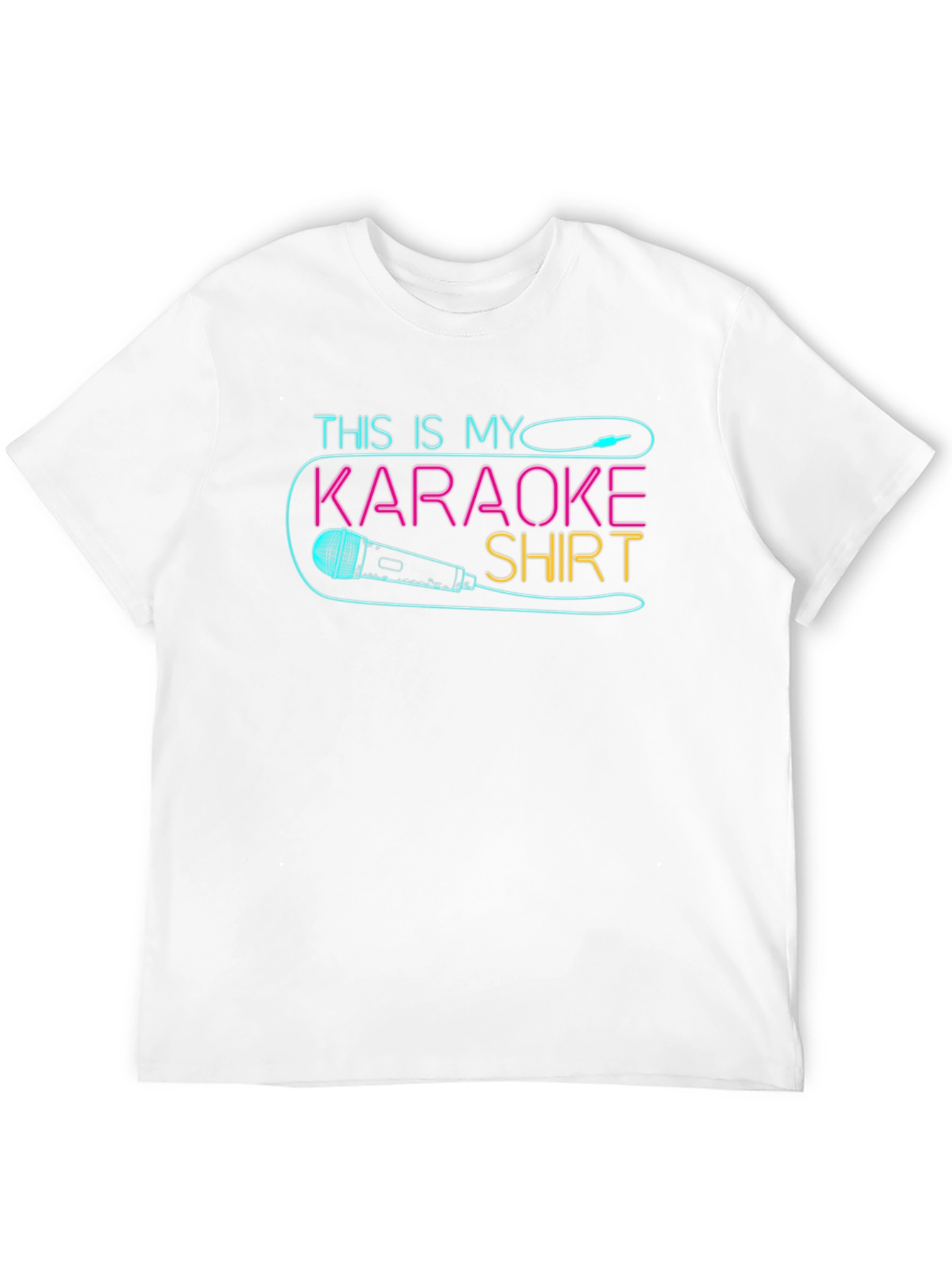 Karaoke Shirt - Neon Microphone Design
