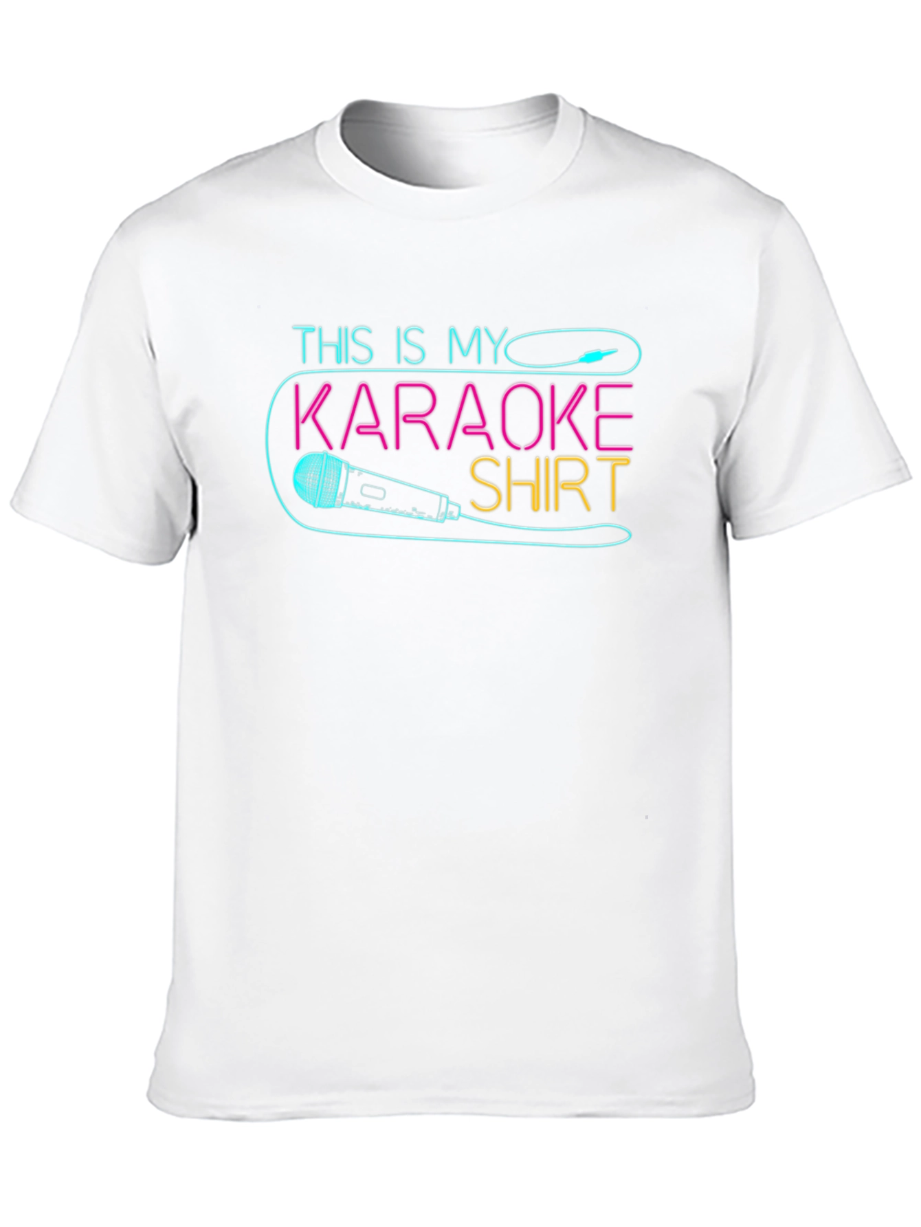 Karaoke Shirt - Neon Microphone Design
