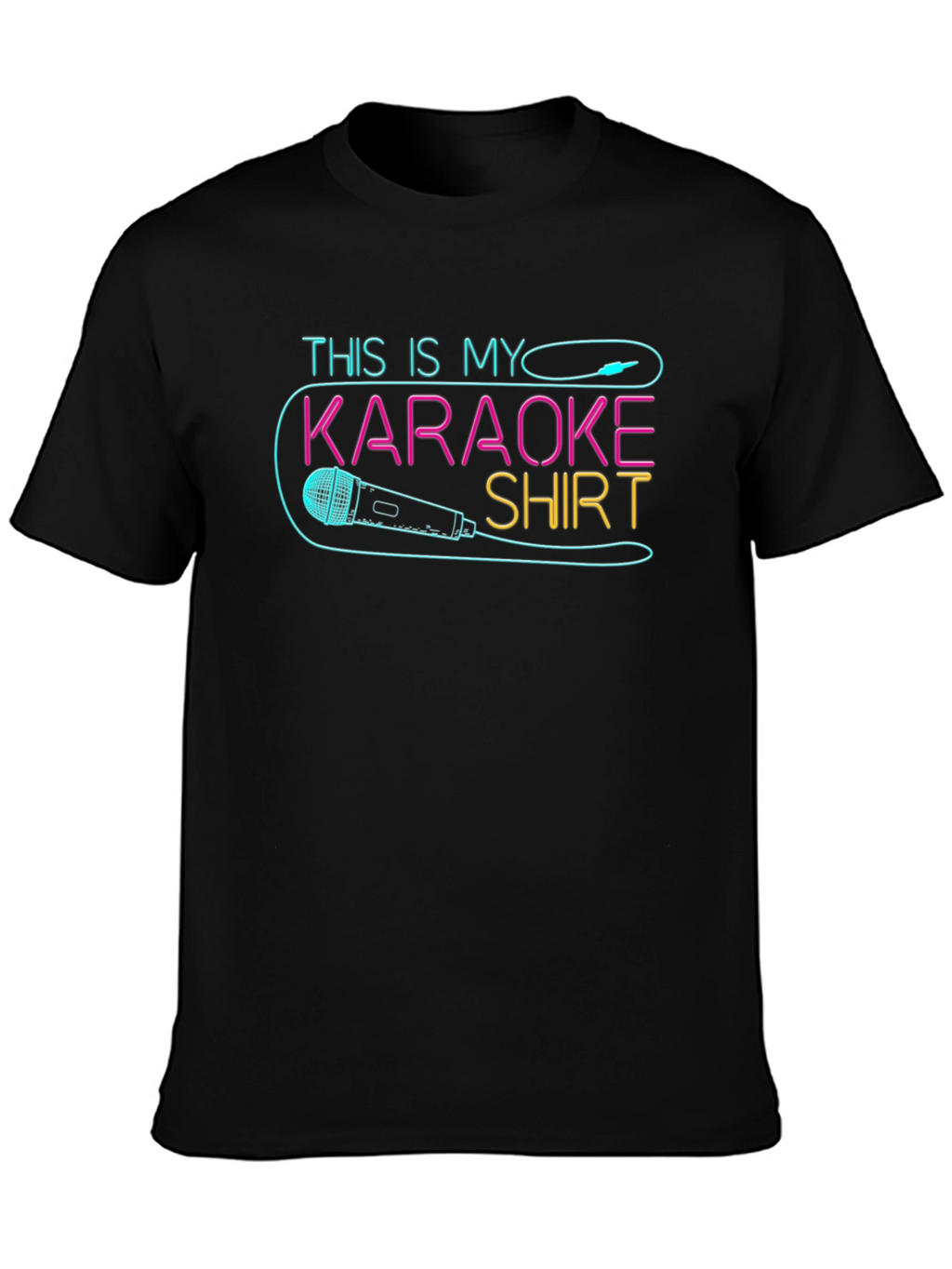 Karaoke Shirt - Neon Microphone Design