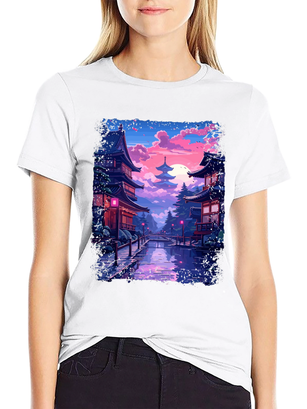 Japanese Temple T-Shirt - Anime Style