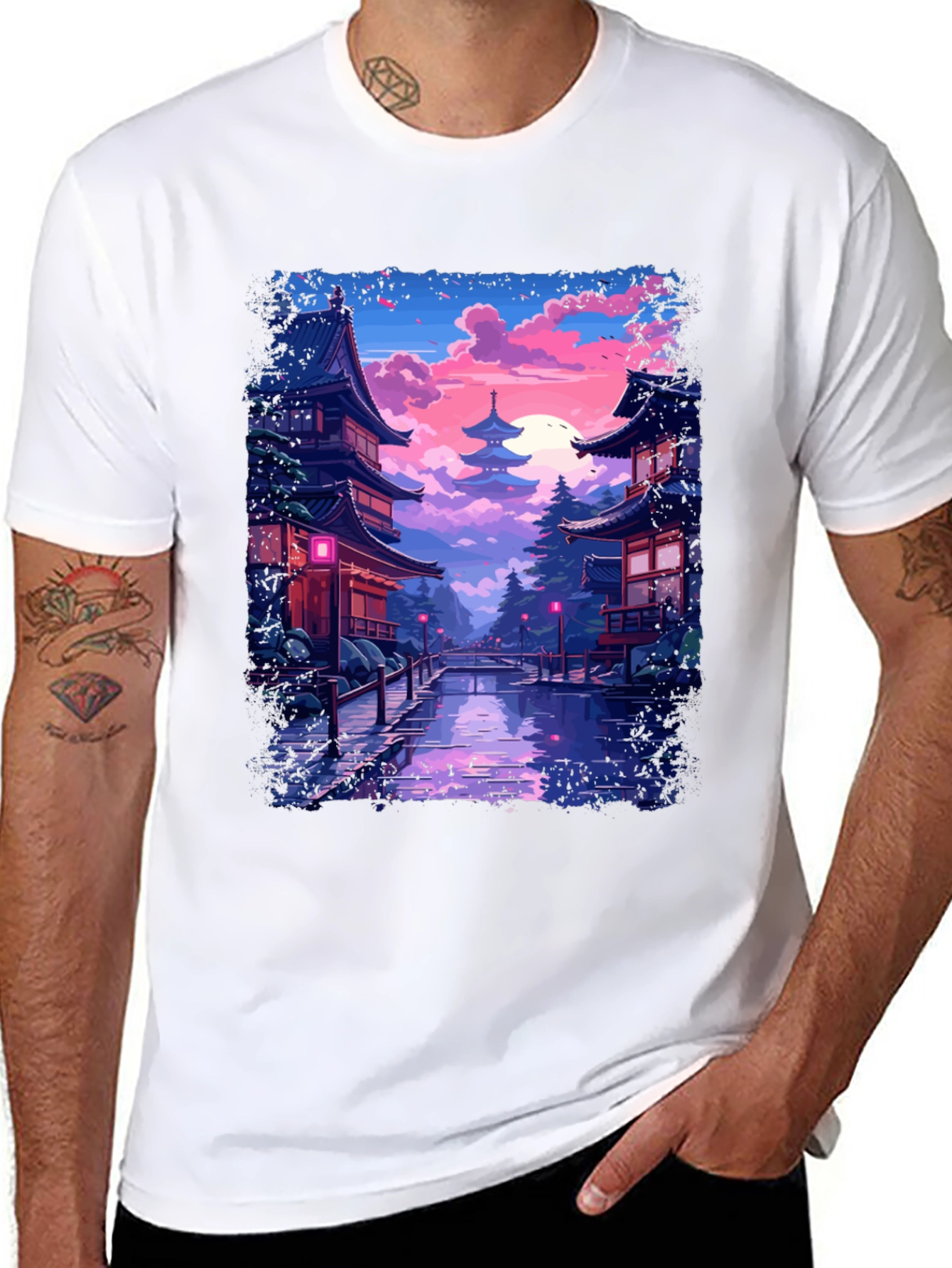 Japanese Temple T-Shirt - Anime Style