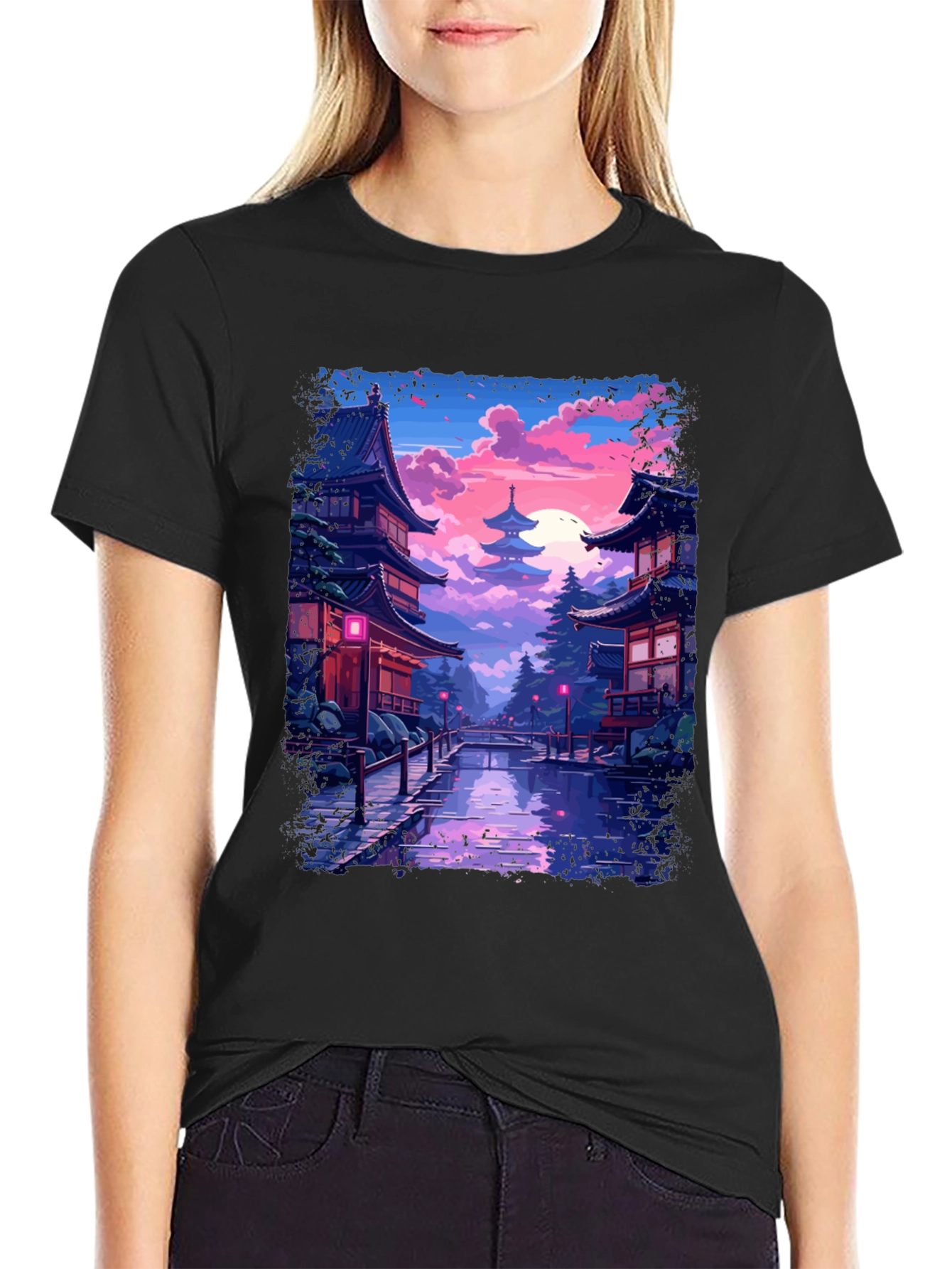 Japanese Temple T-Shirt - Anime Style