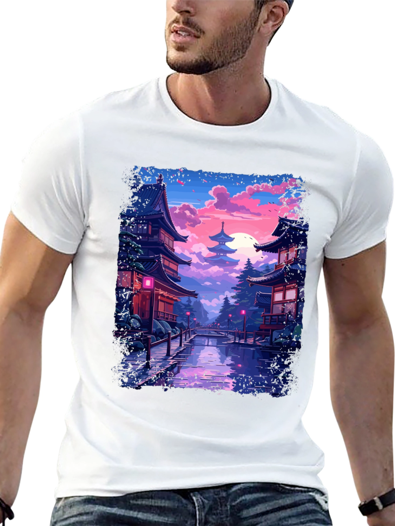 Japanese Temple T-Shirt - Anime Style
